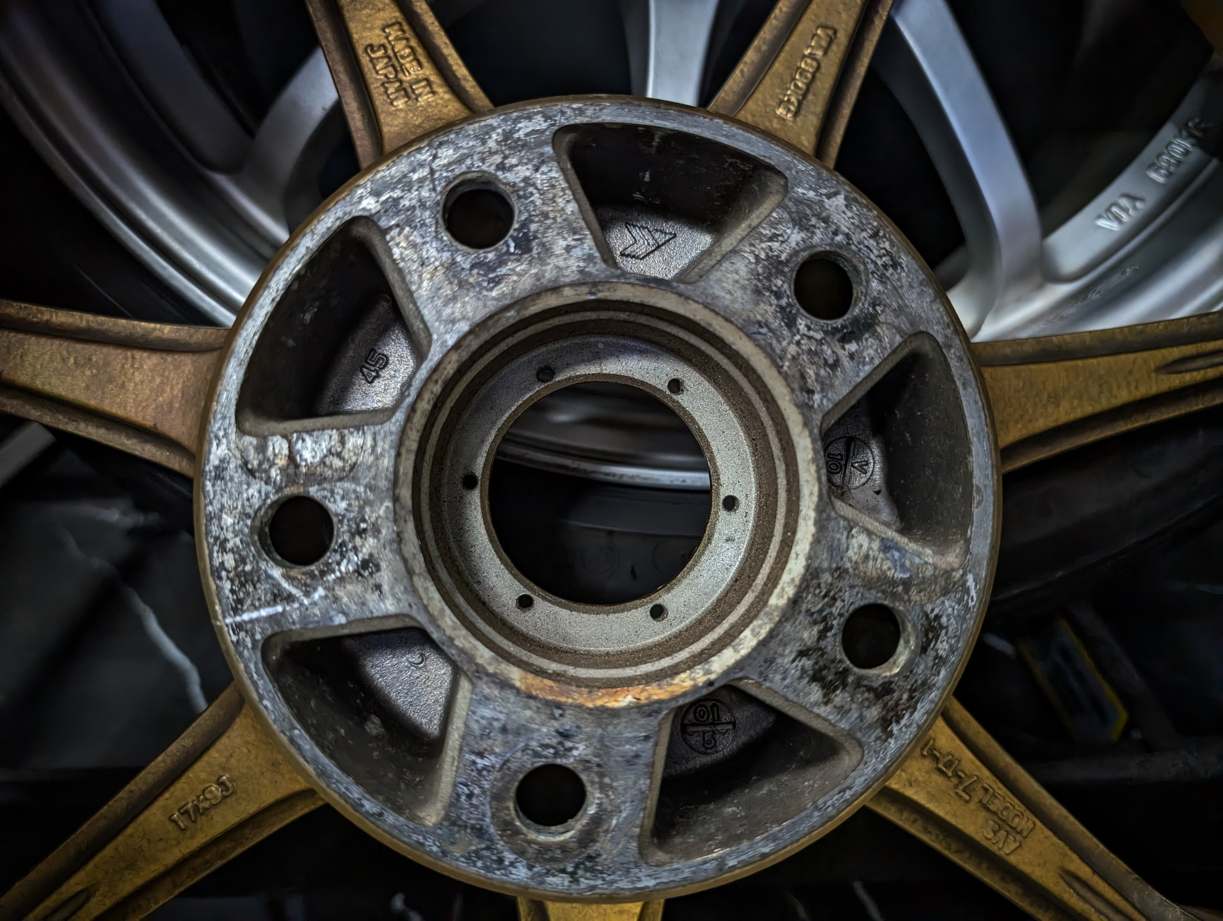 17" YOKOHAMA ADVAN AVS MODEL 7 Gold Staggared Wheels x 4