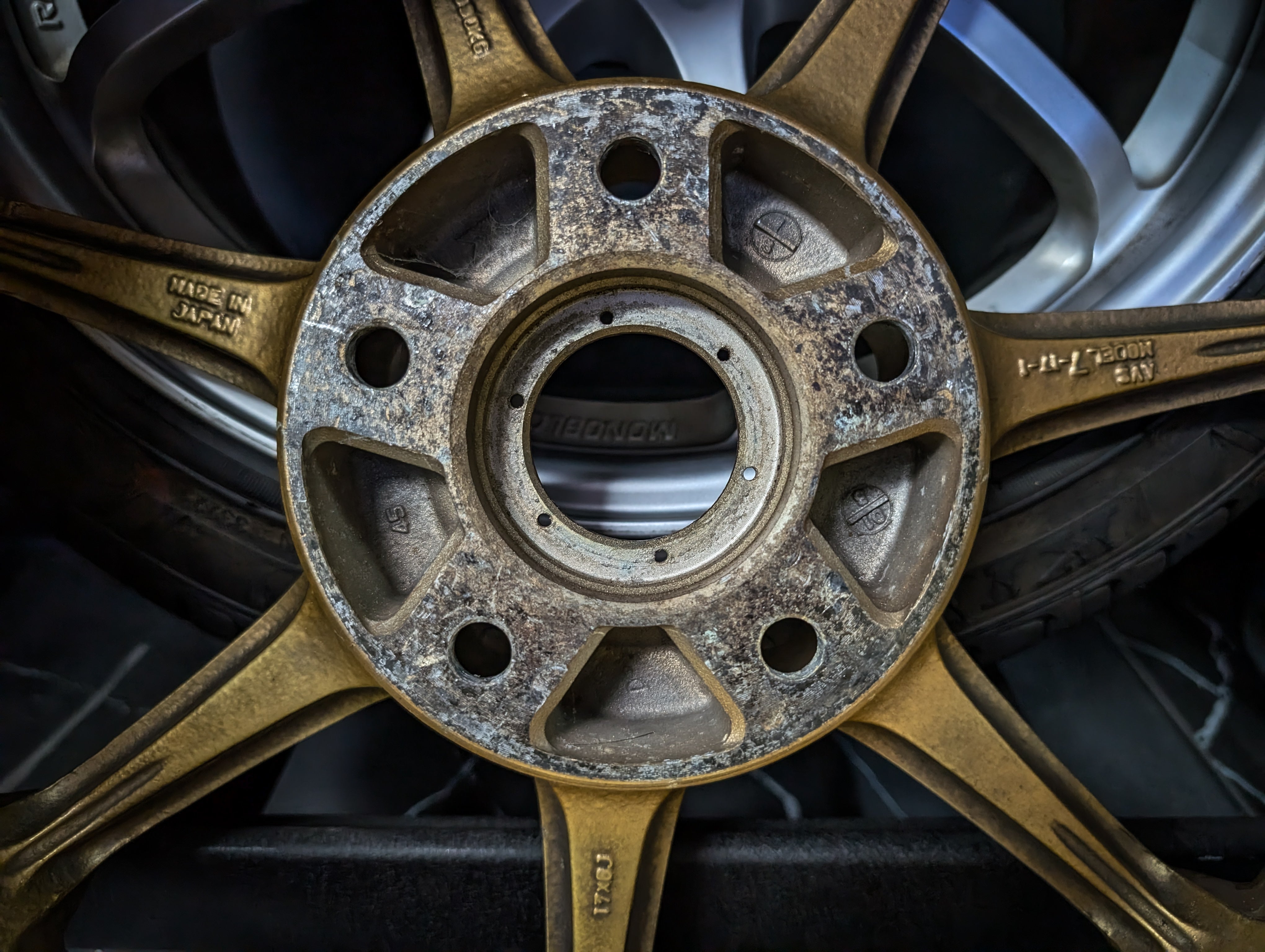 17" YOKOHAMA ADVAN AVS MODEL 7 Gold Staggared Wheels x 4