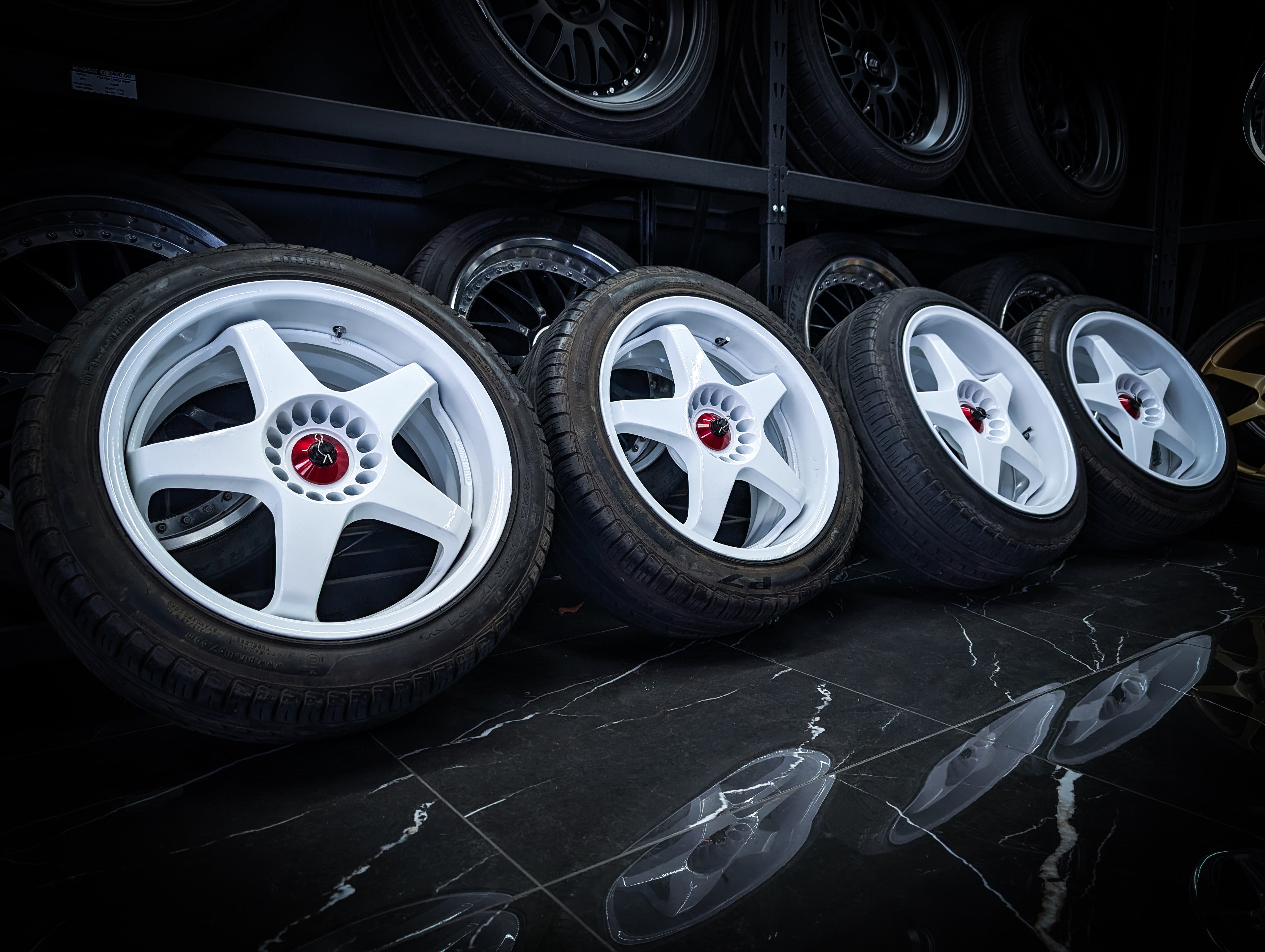 17" SPARCO NT Polar White Staggered Wheels x 4