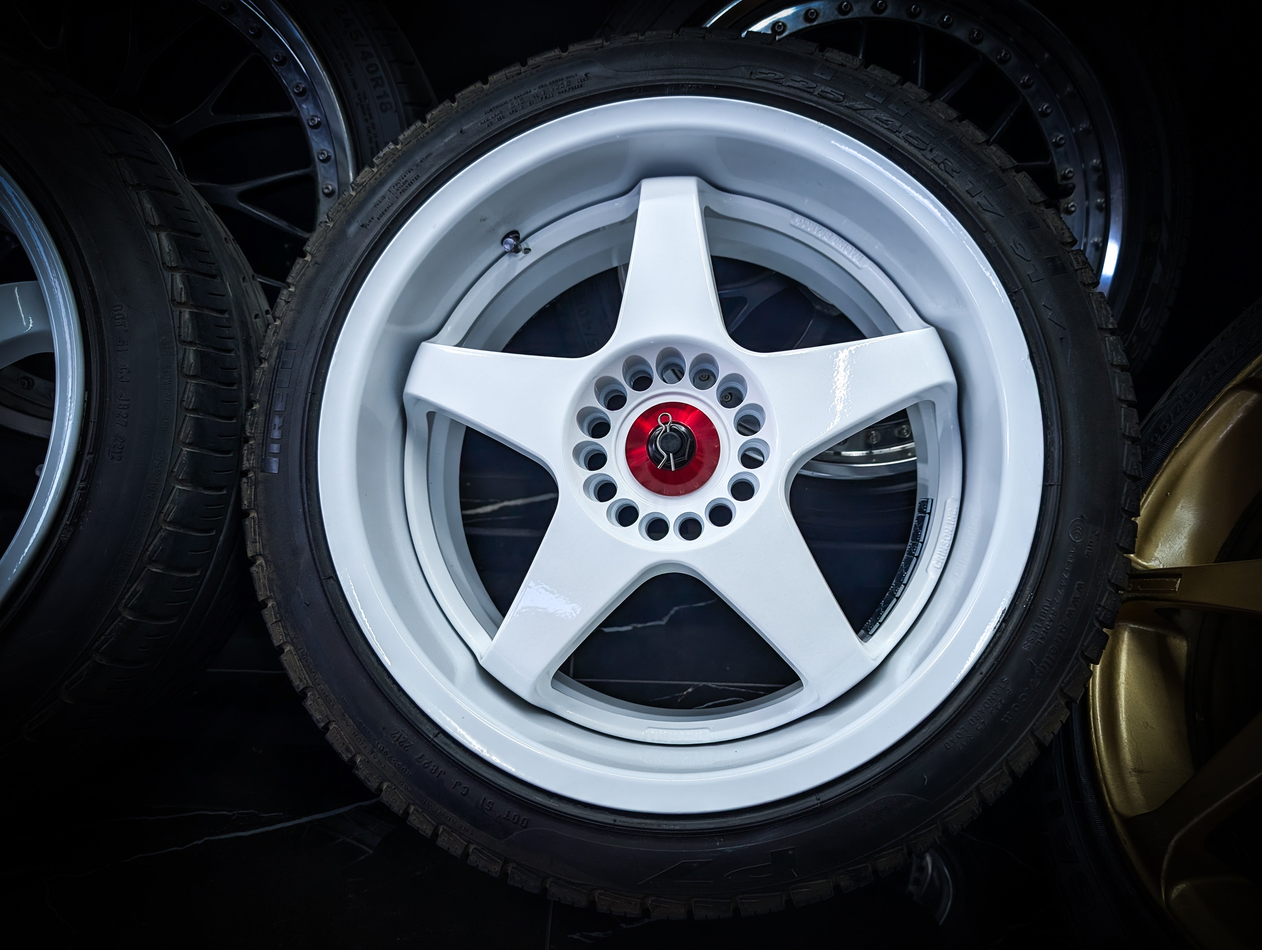 17" SPARCO NT Polar White Staggered Wheels x 4