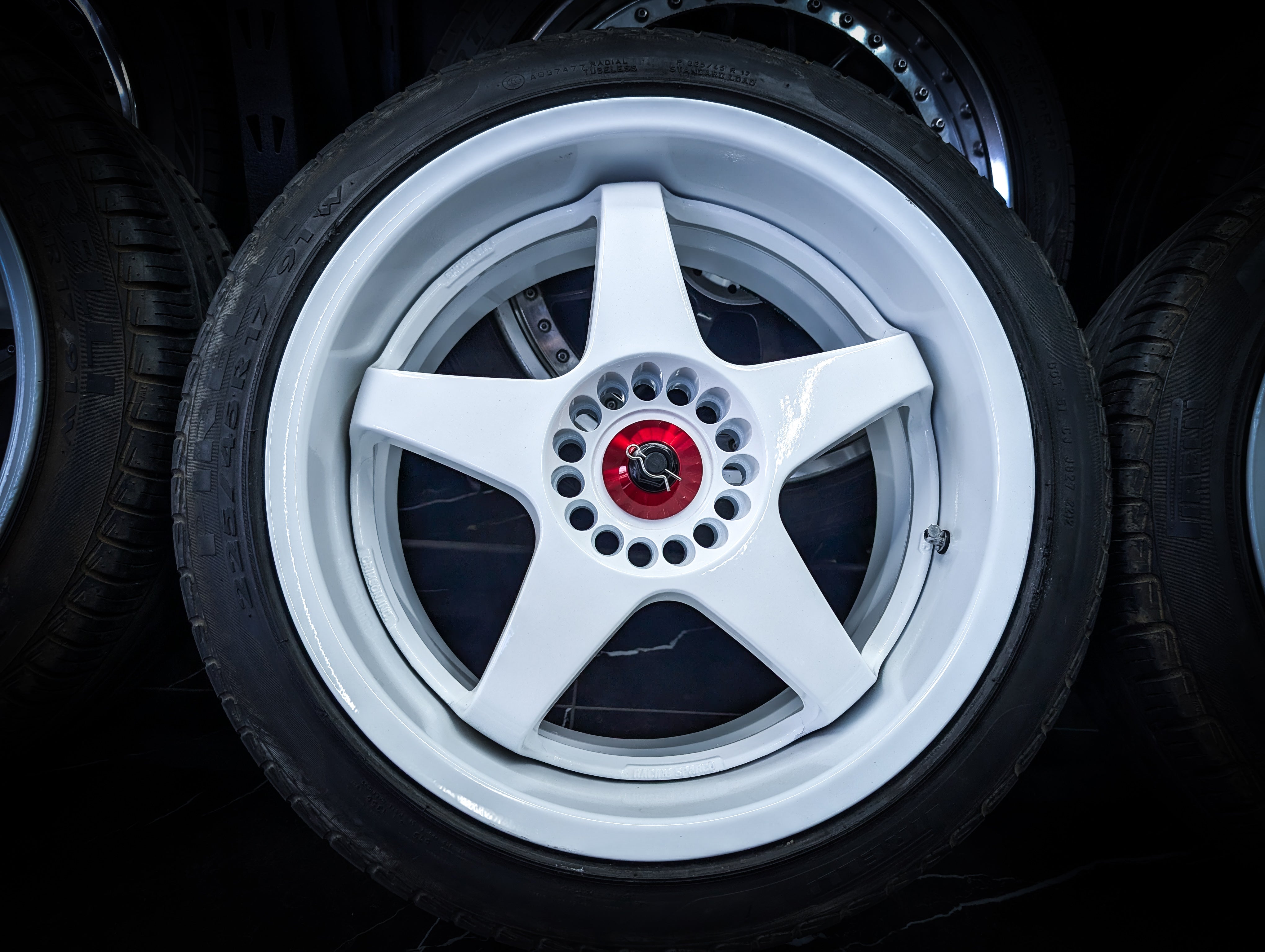 17" SPARCO NT Polar White Staggered Wheels x 4