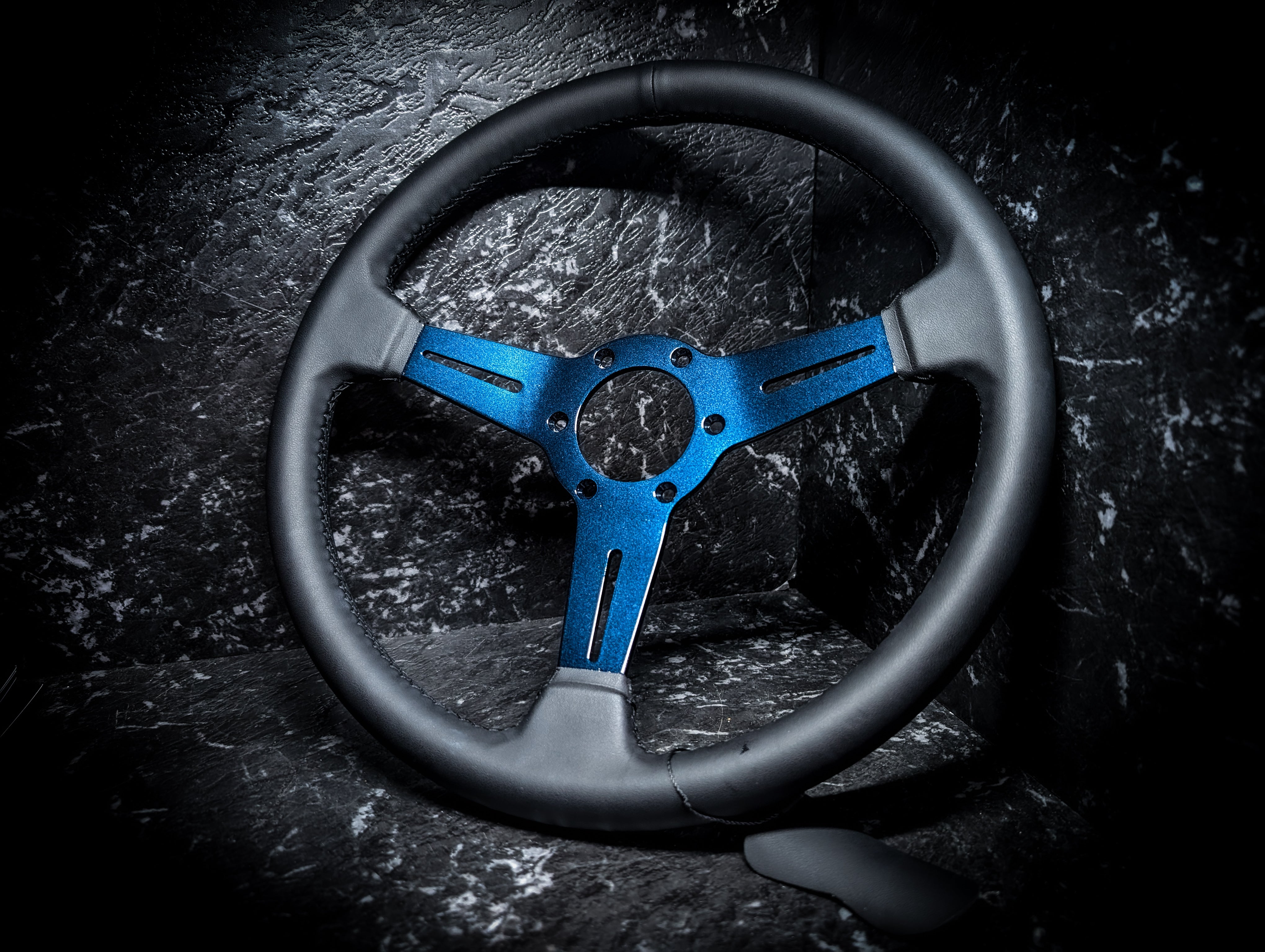 Midnight Blue Metallic • Triple Black Leather Standard Steering Wheel