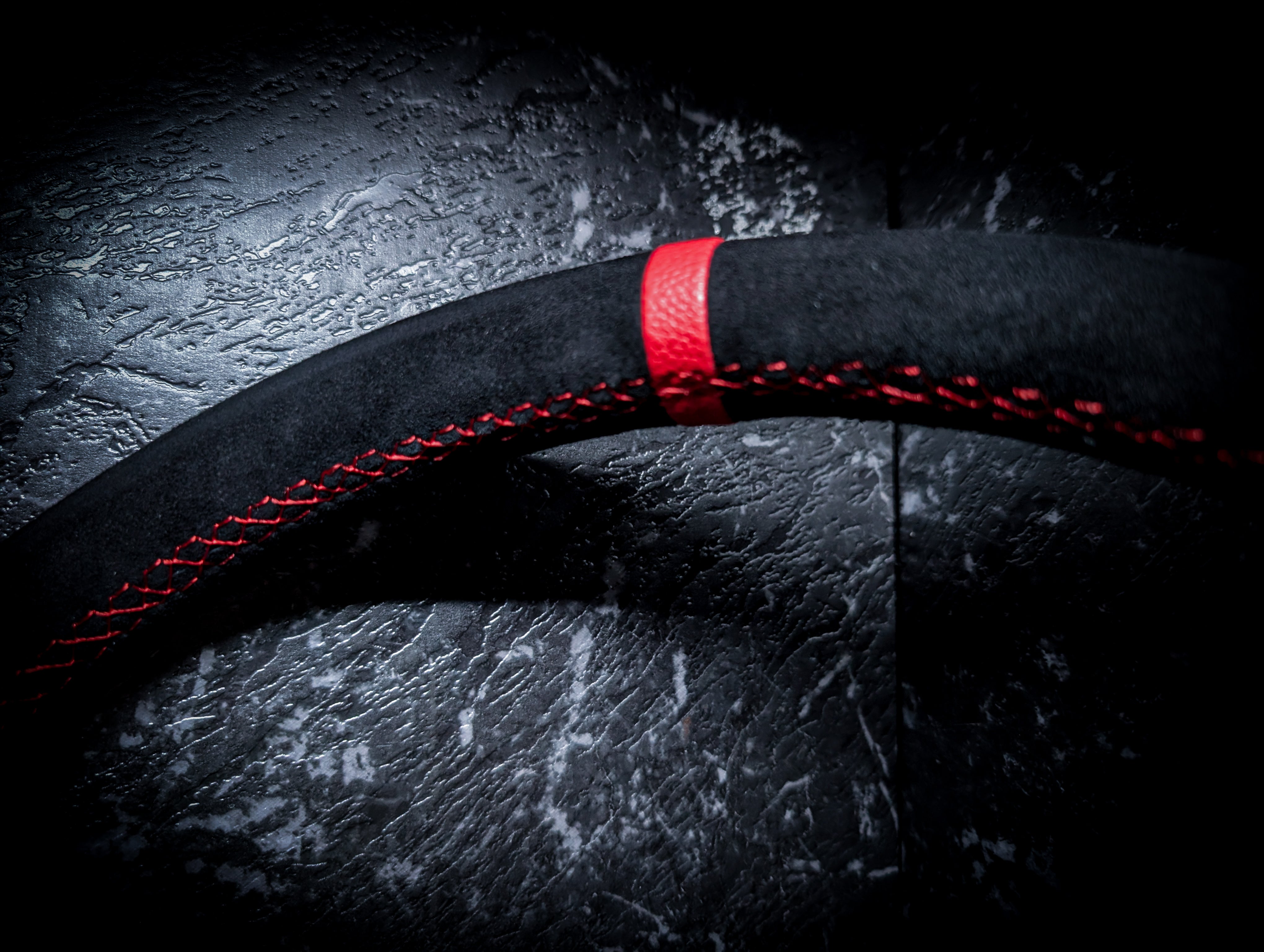Red Stitch • Deep Dished Alcantara Steering Wheel