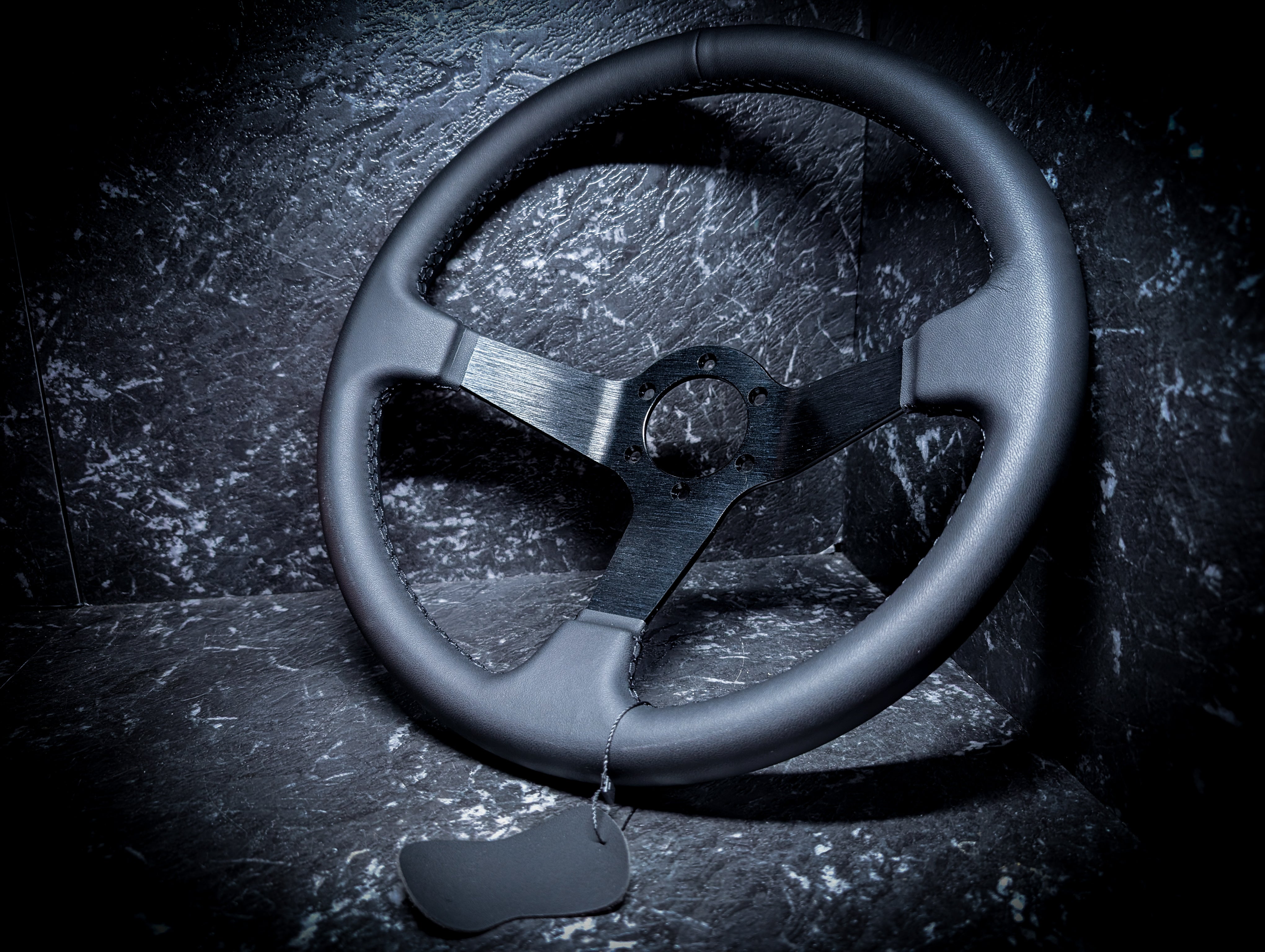 Black Stitch • Deep Dished Leather Steering Wheel
