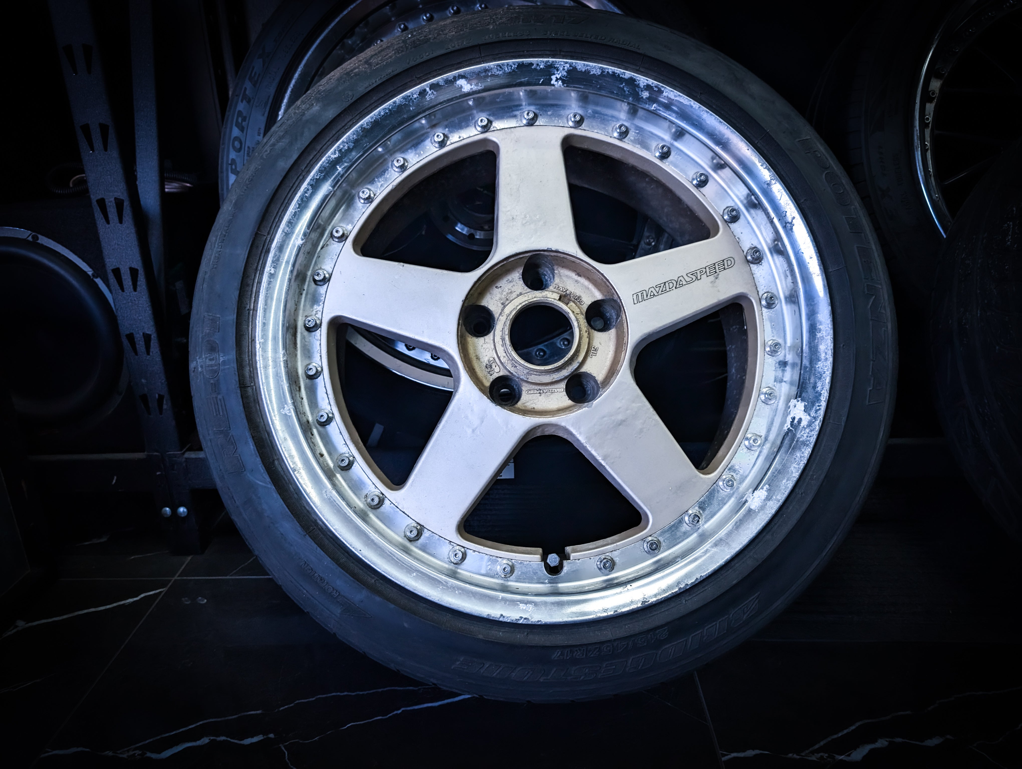 17" MAZDASPEED Rays MS-01 2 Piece Staggared Wheels x 4