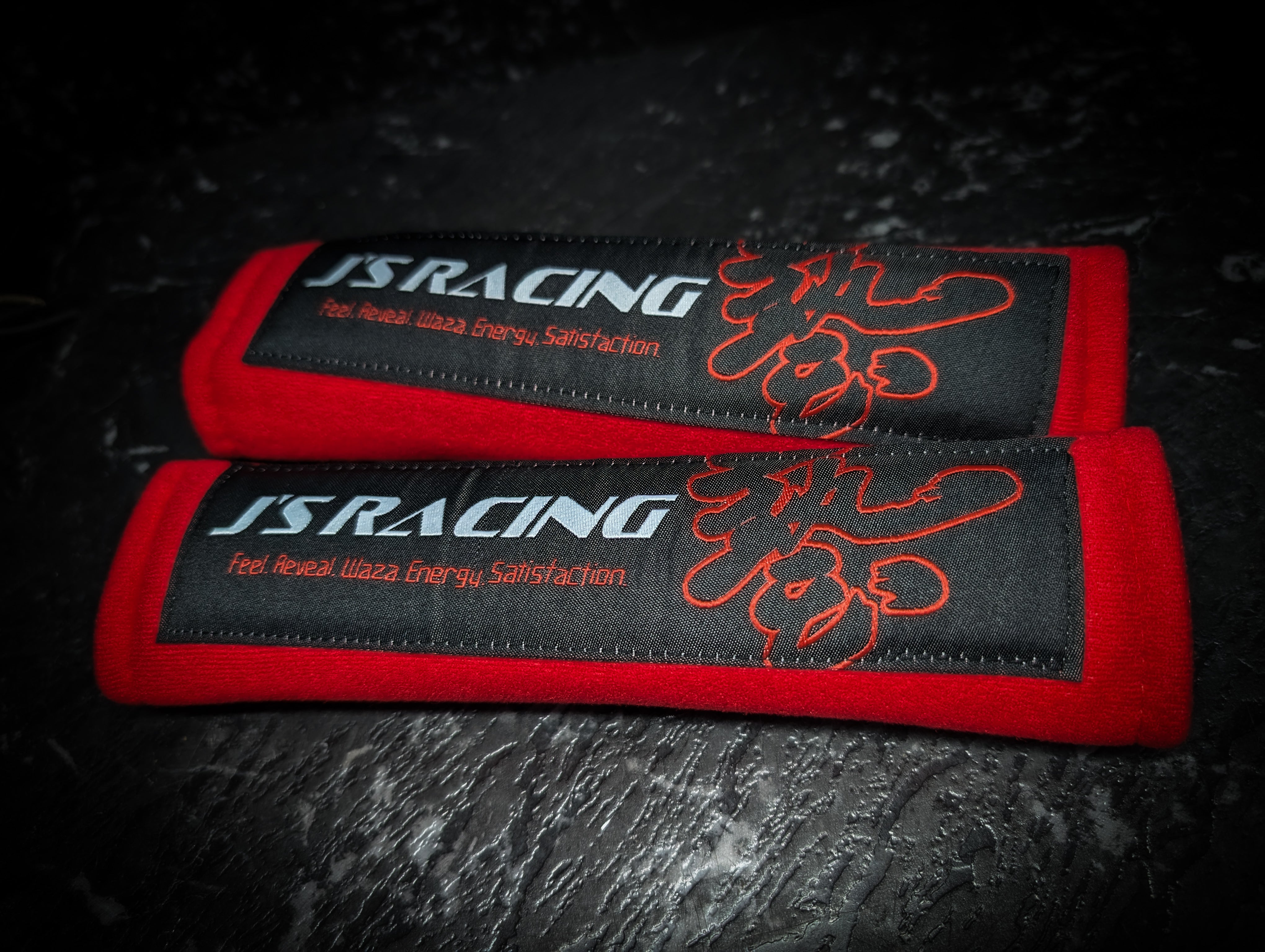 JS RACING Red Seat Belt Covers