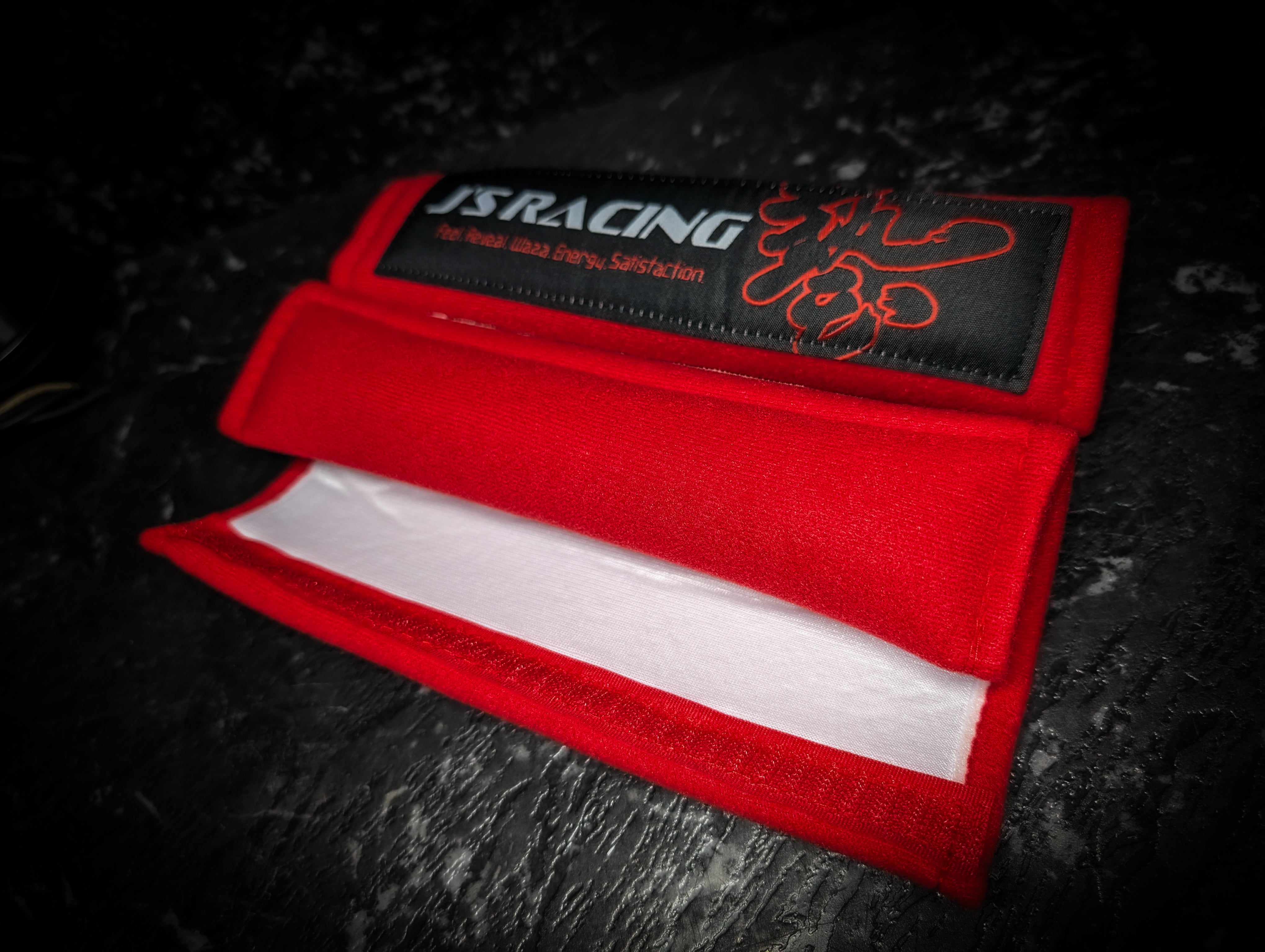 JS RACING Red Seat Belt Covers