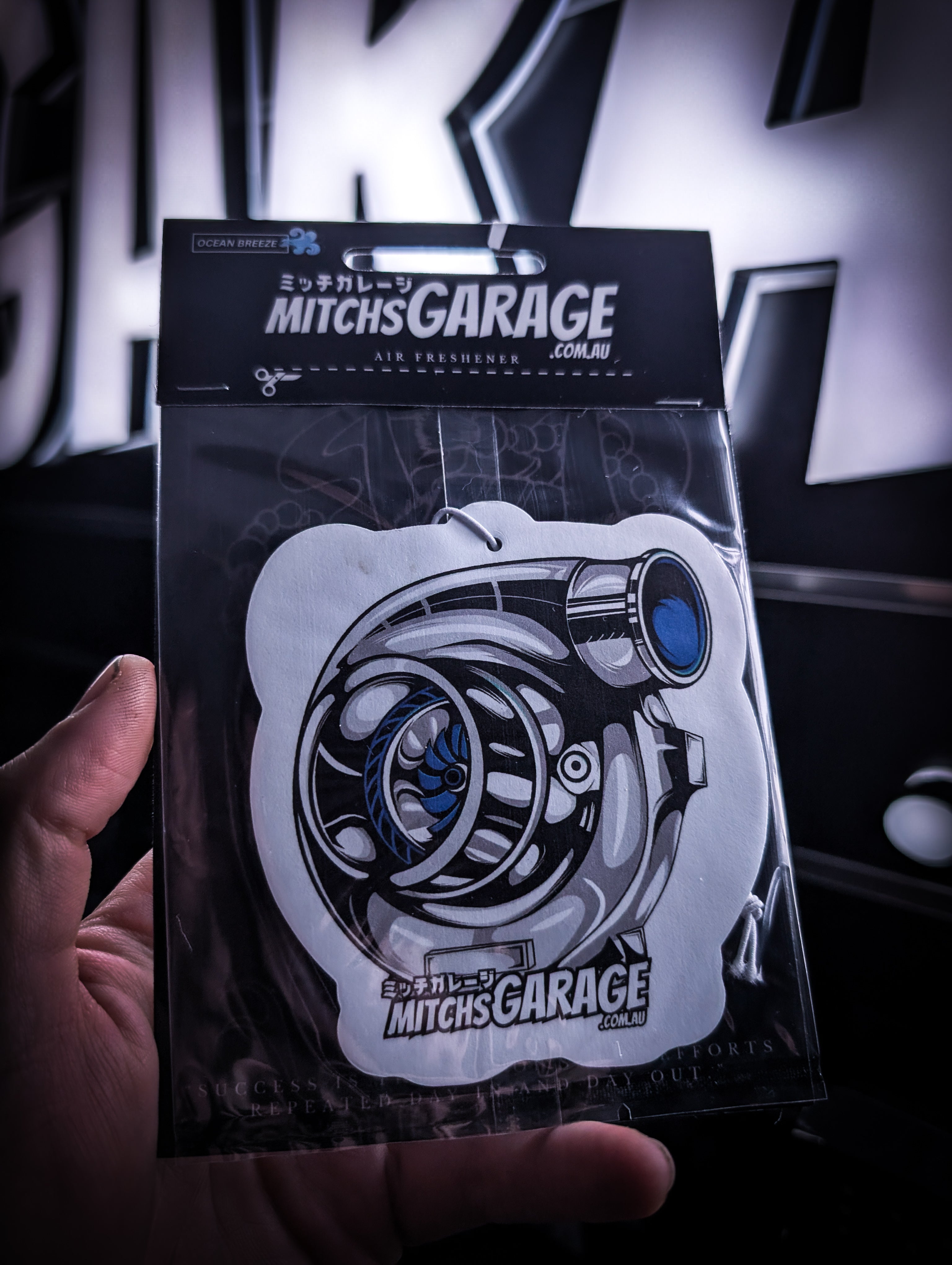 Mitch's Garage Big Turbo Ocean Breeze 🌬️ Scented Premium Air Freshener