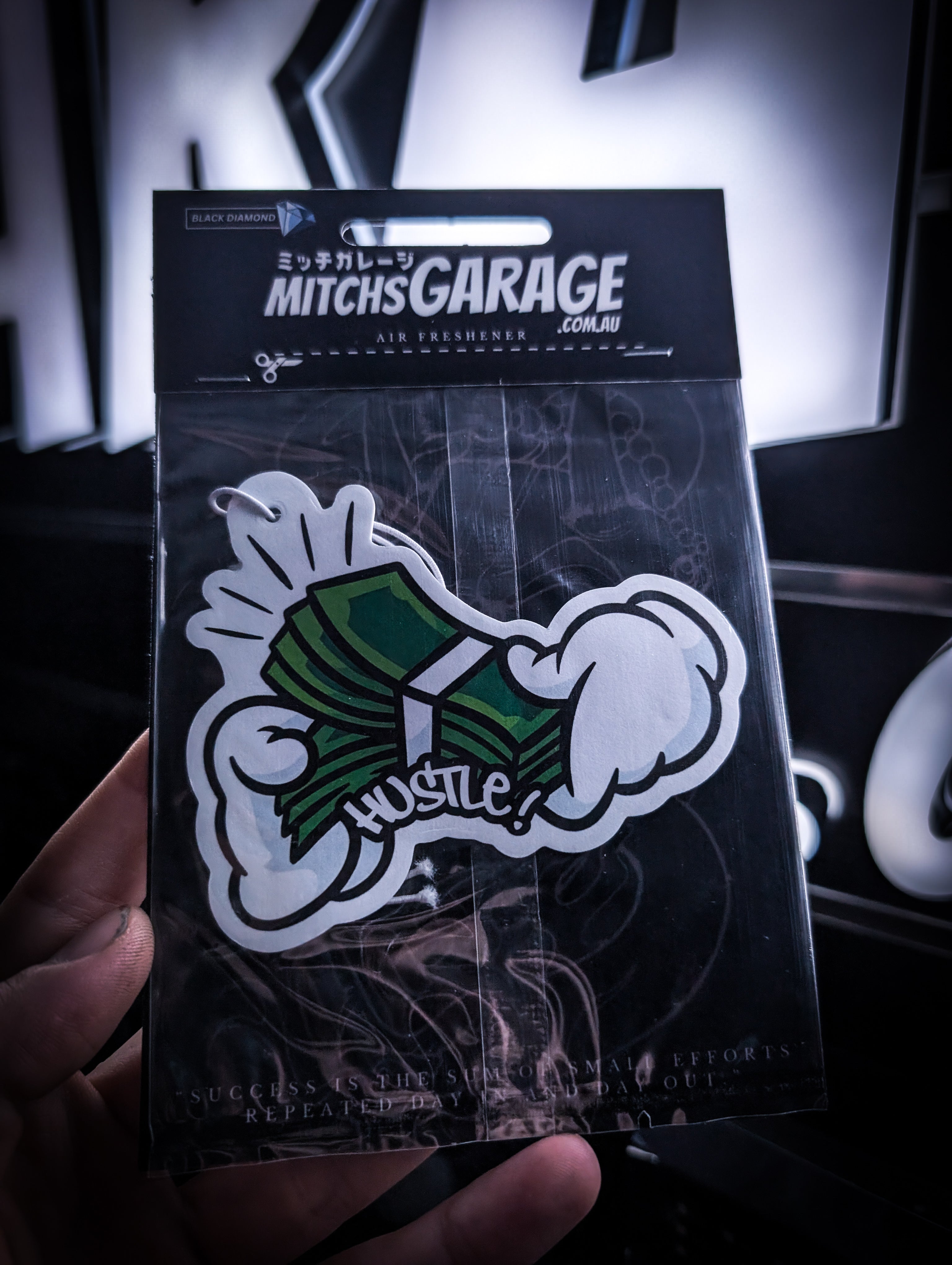 Mitch's Garage Counting Notes Hustle Black Diamond 💎 Scented Premium Air Freshener