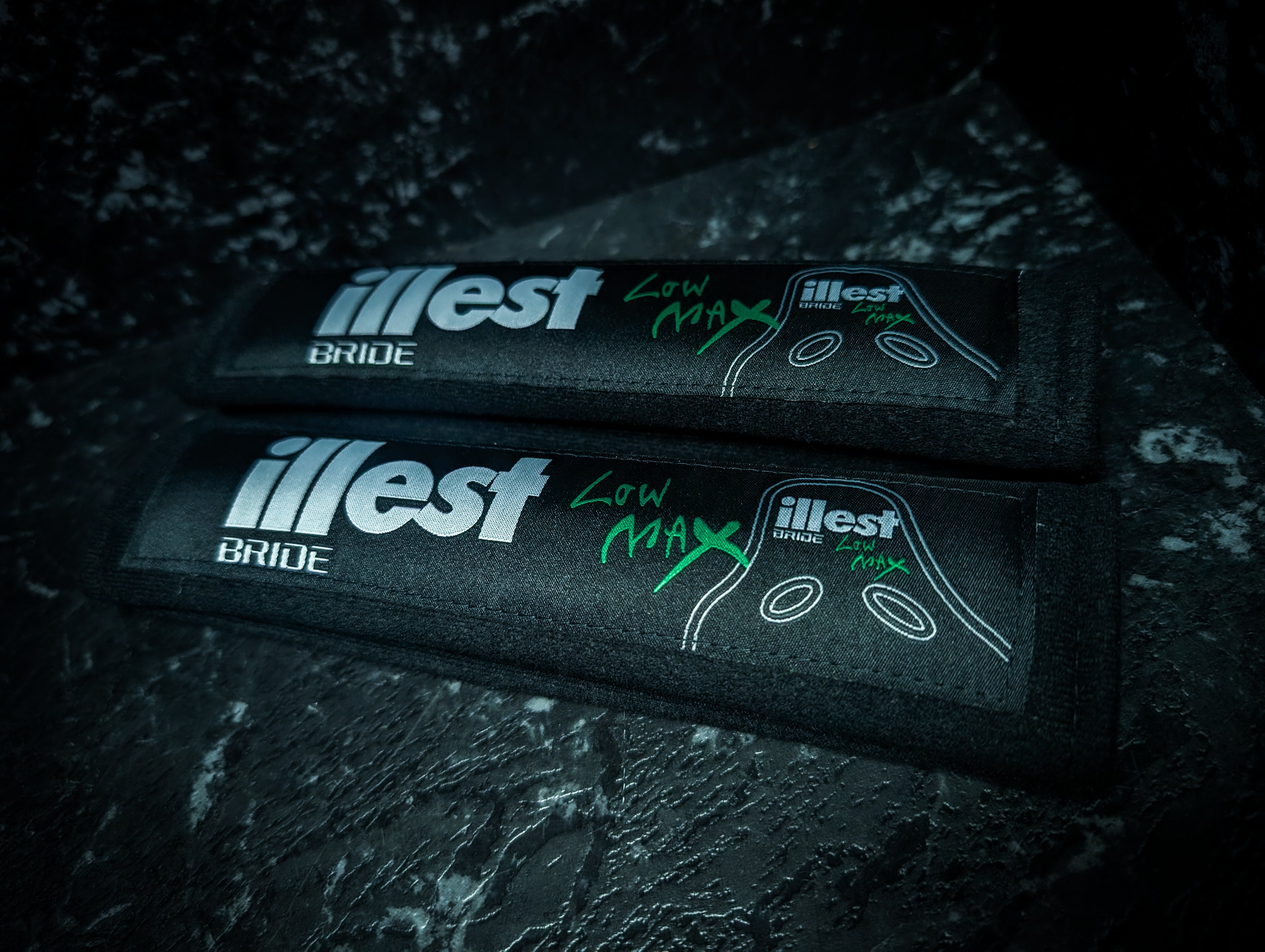 BRIDE ILLEST Black Seat Belt Covers