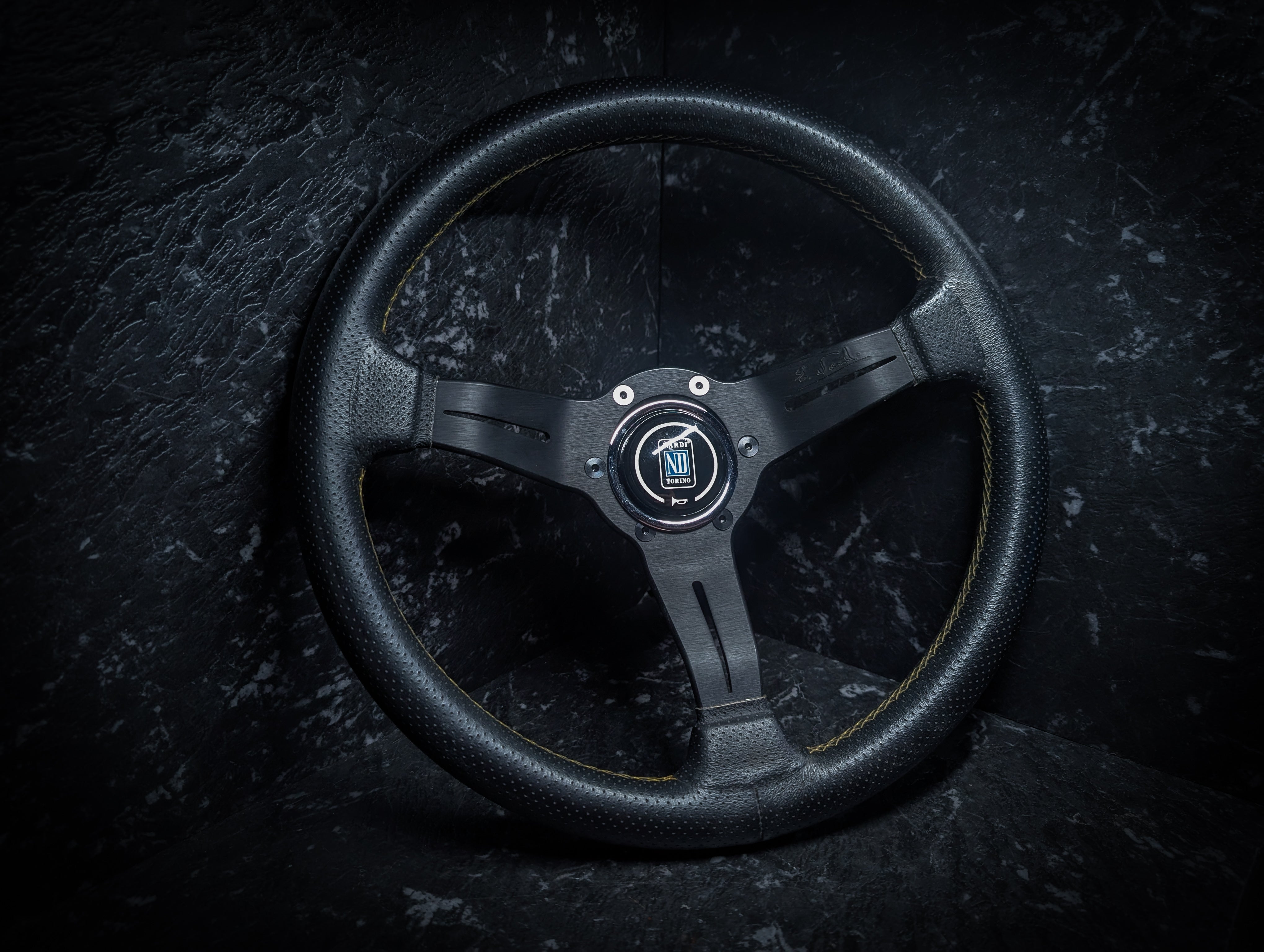 NARDI Classic Yellow Stitch Steering Wheel 330mm