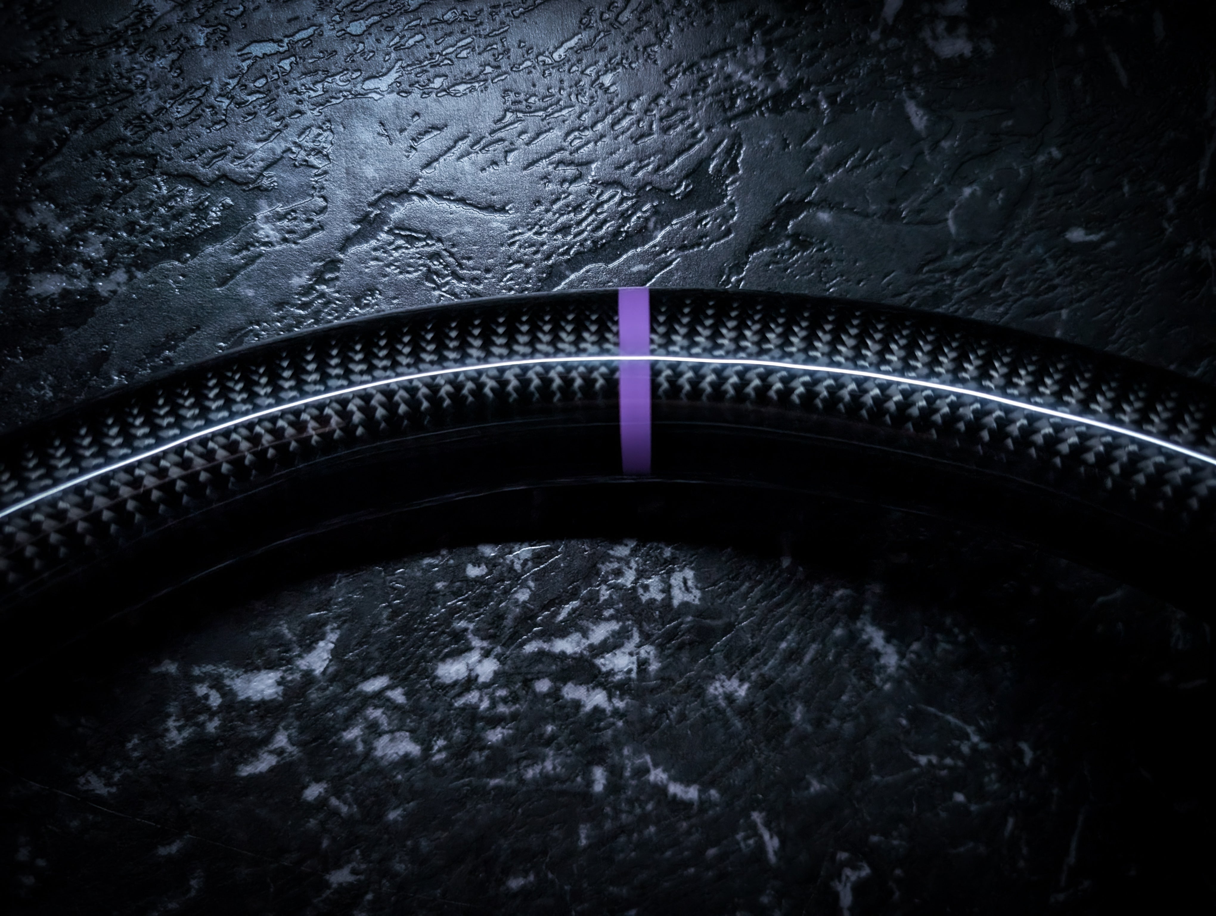 PURPLE | Carbon Fibre Re-Trimmed Perforated Leather and D Shaped Subaru 2008-2013 Sports Steering Wheel (Copy)