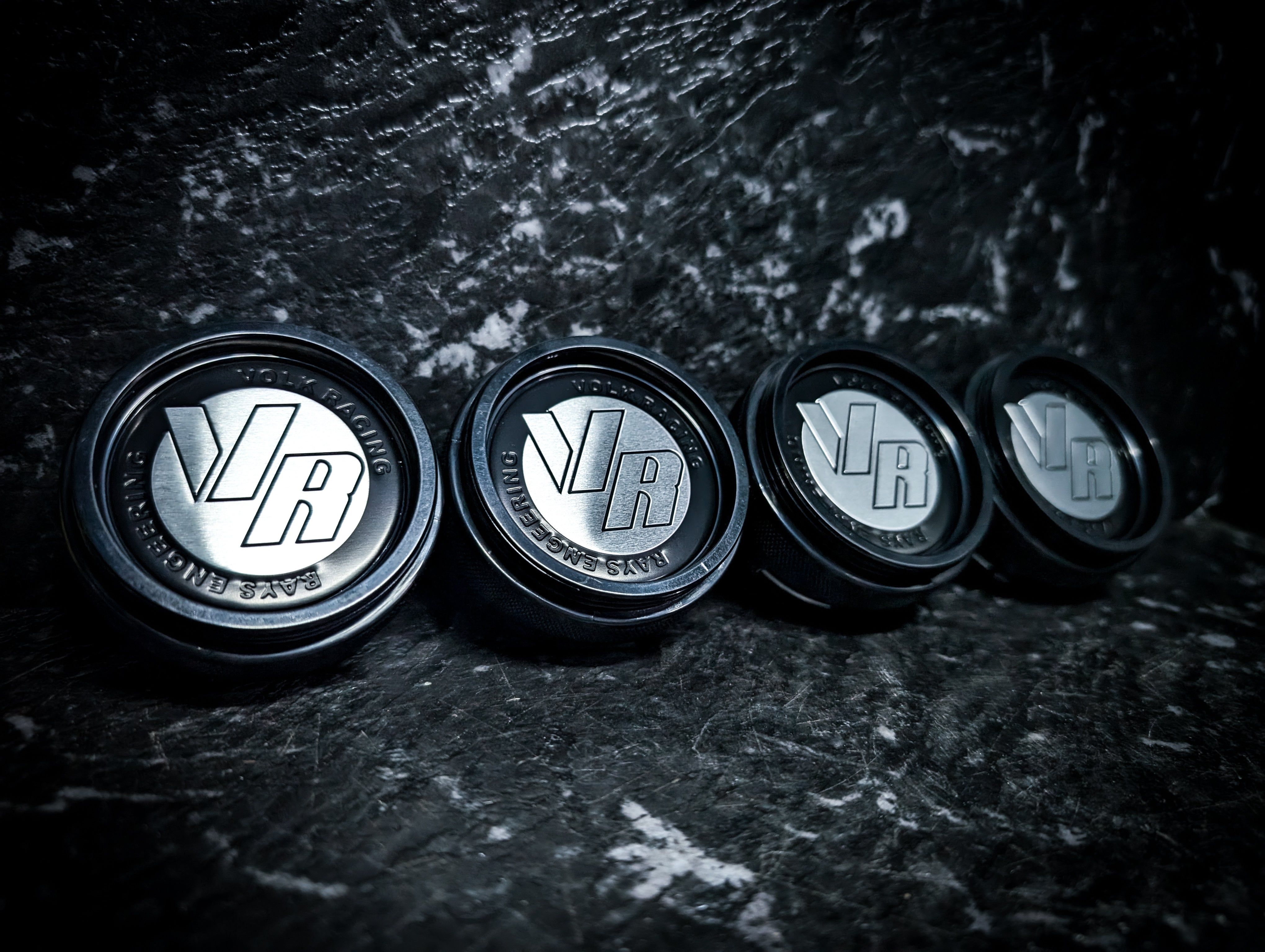 VR Limited Edition Volk Rays Style Black Centre Caps