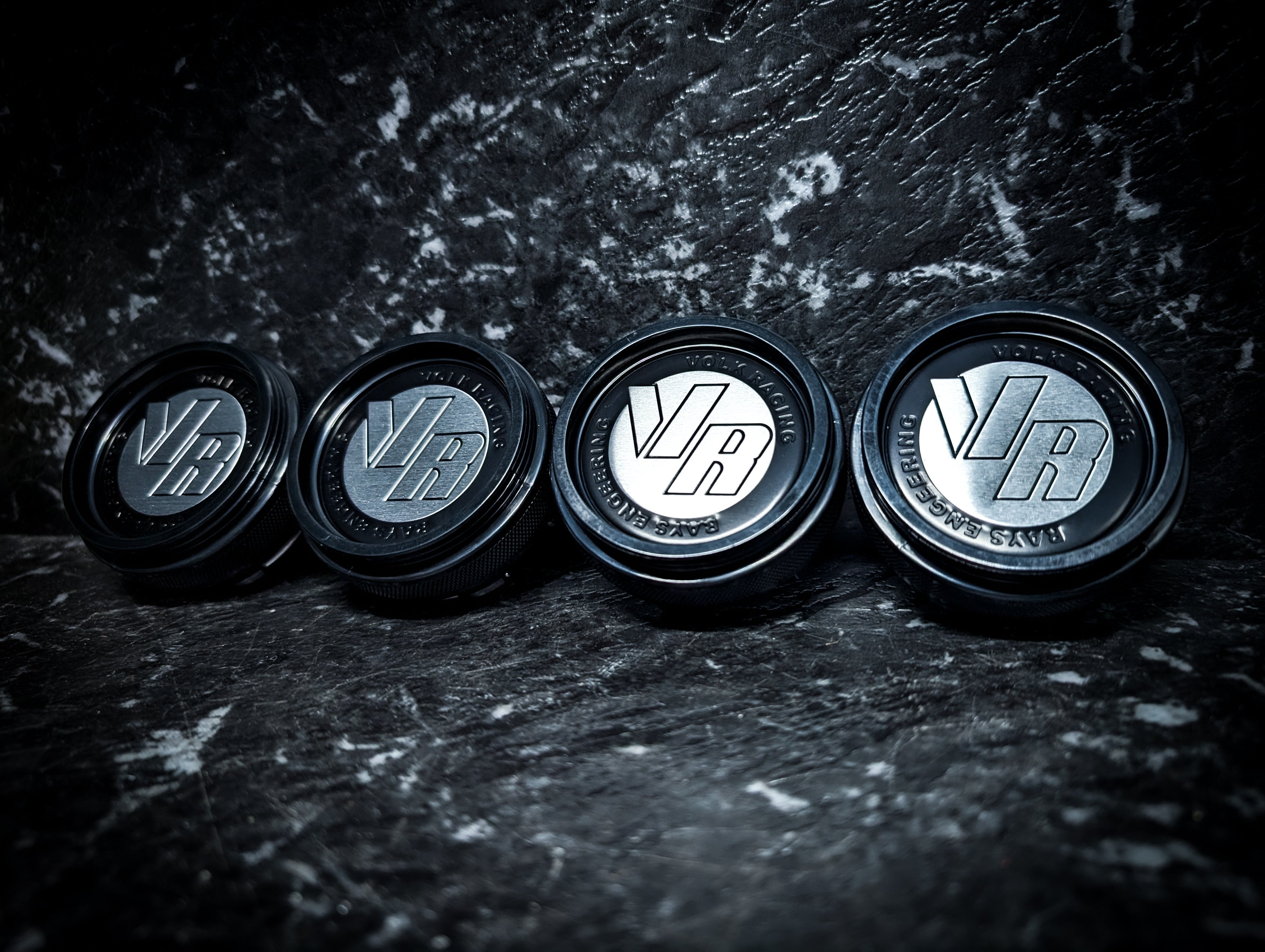VR Limited Edition Volk Rays Style Black Centre Caps