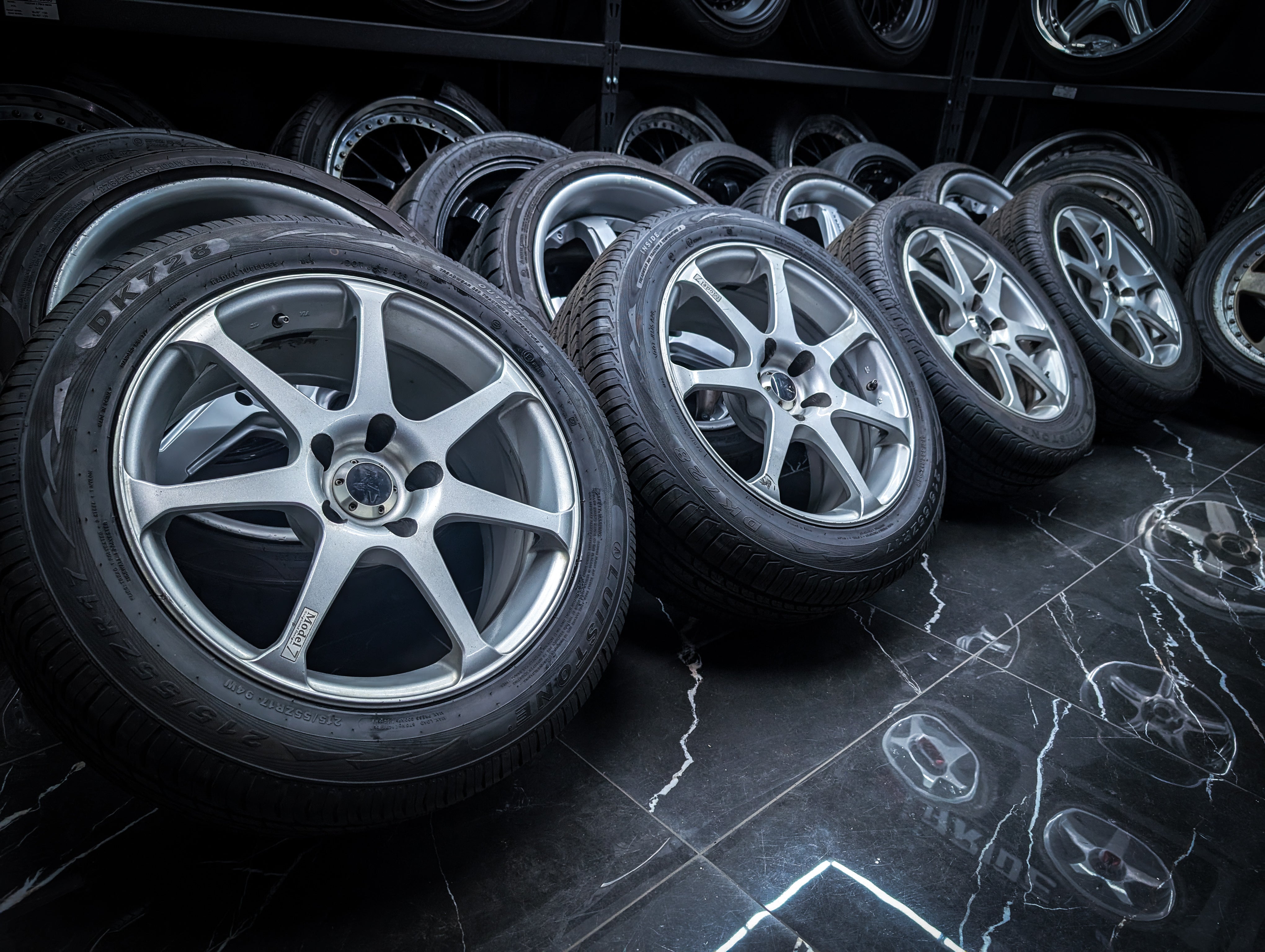 17" YOKOHAMA ADVAN AVS Model 7 Staggared Wheels x 4