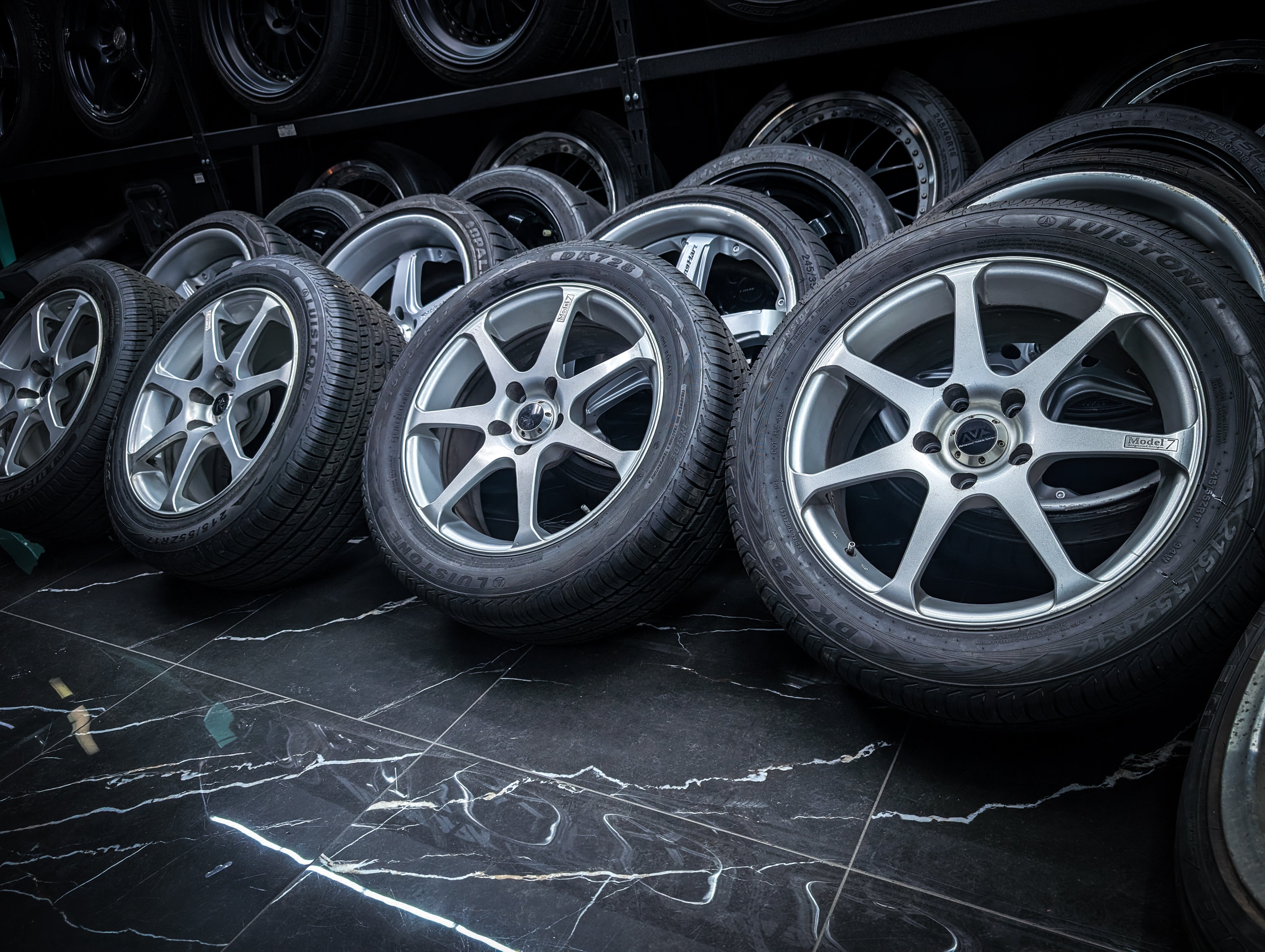 17" YOKOHAMA ADVAN AVS Model 7 Staggared Wheels x 4