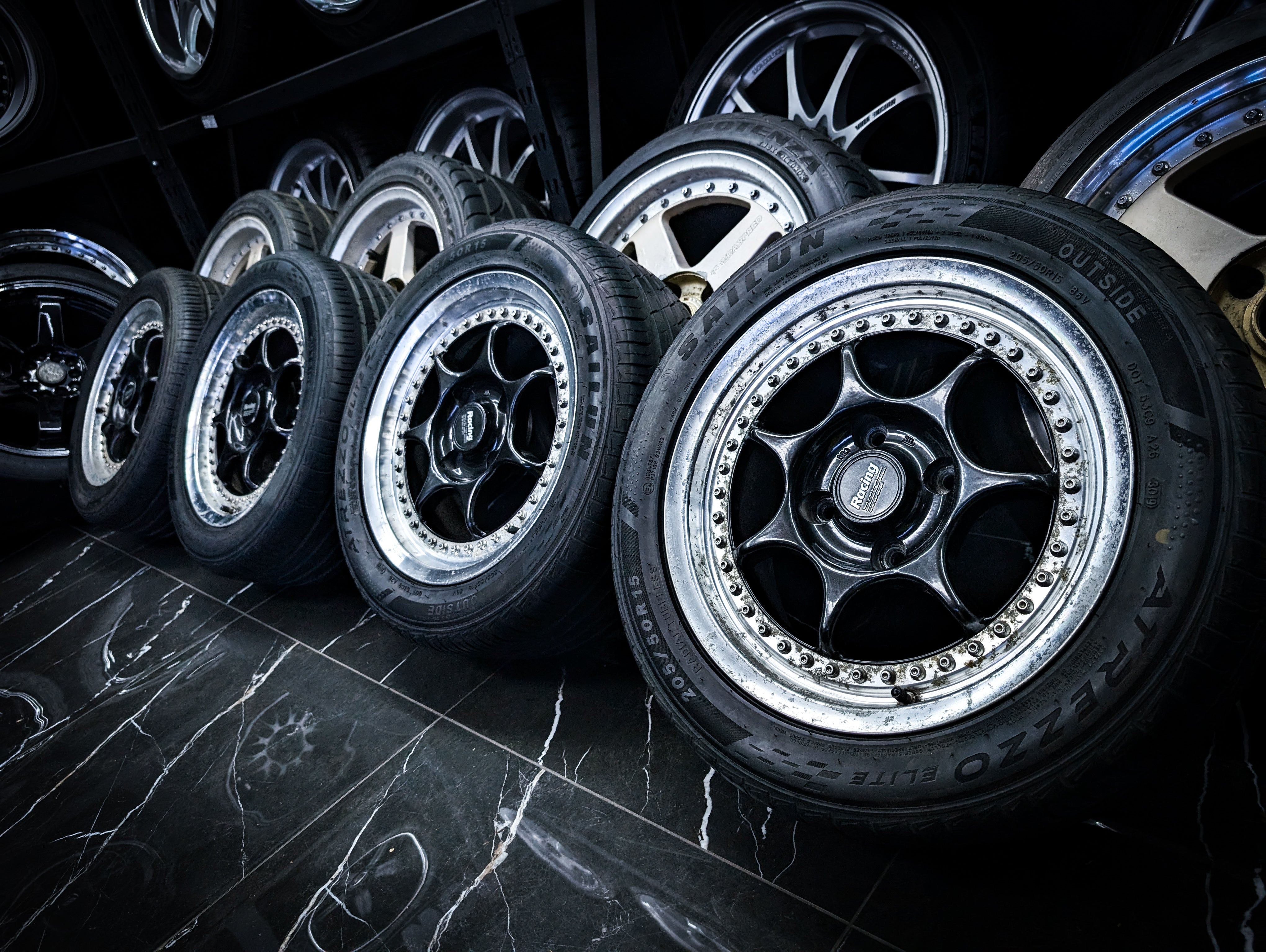 15" ENKEI RS2 2 Piece Wheels x 4