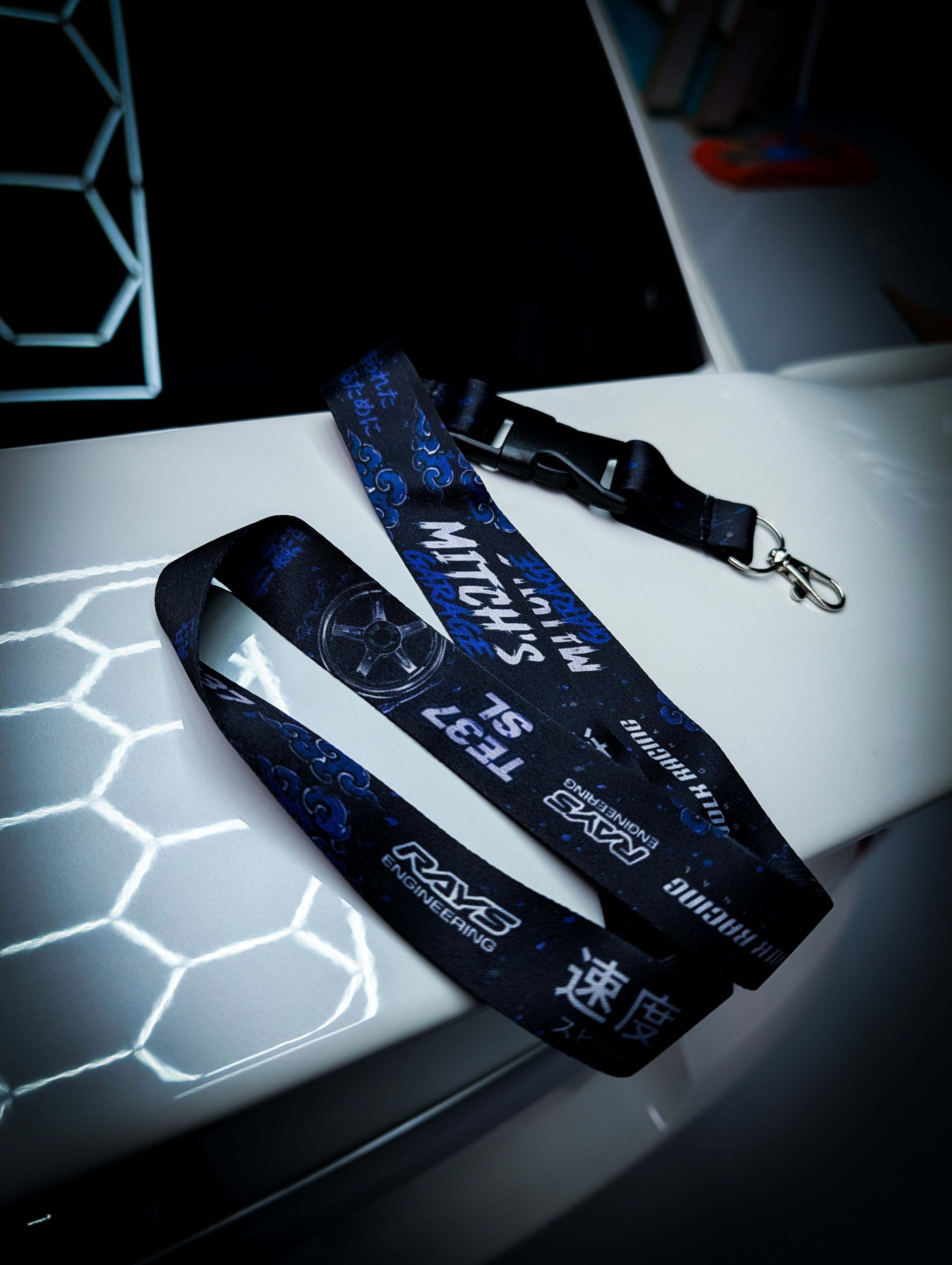 Mitchs Garage Lanyard • Purple Rays Wheels TE37 SL