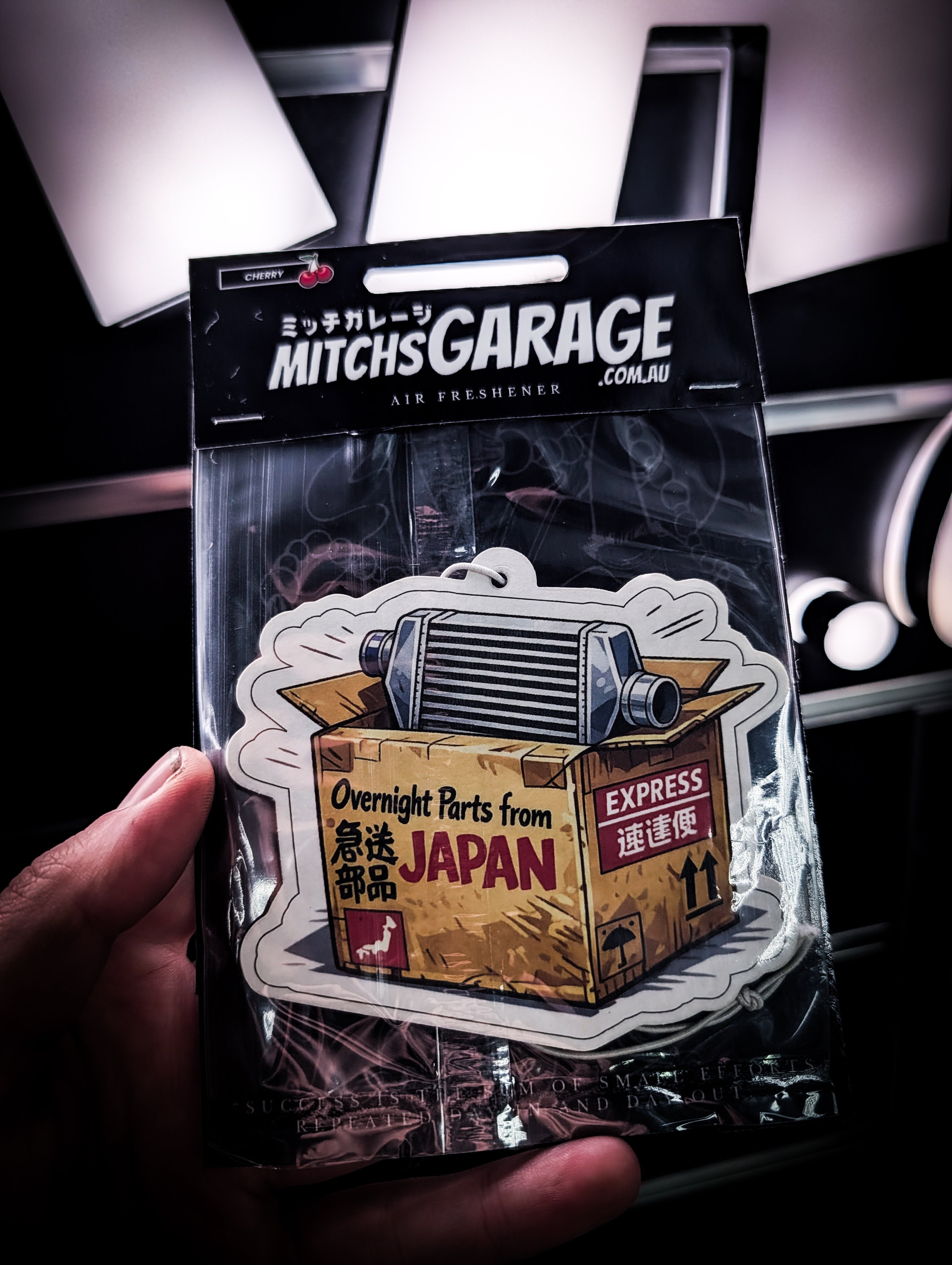 Mitch's Garage Overnight Parts From Japan Cherry 🍒 Scented Premium Air Freshener