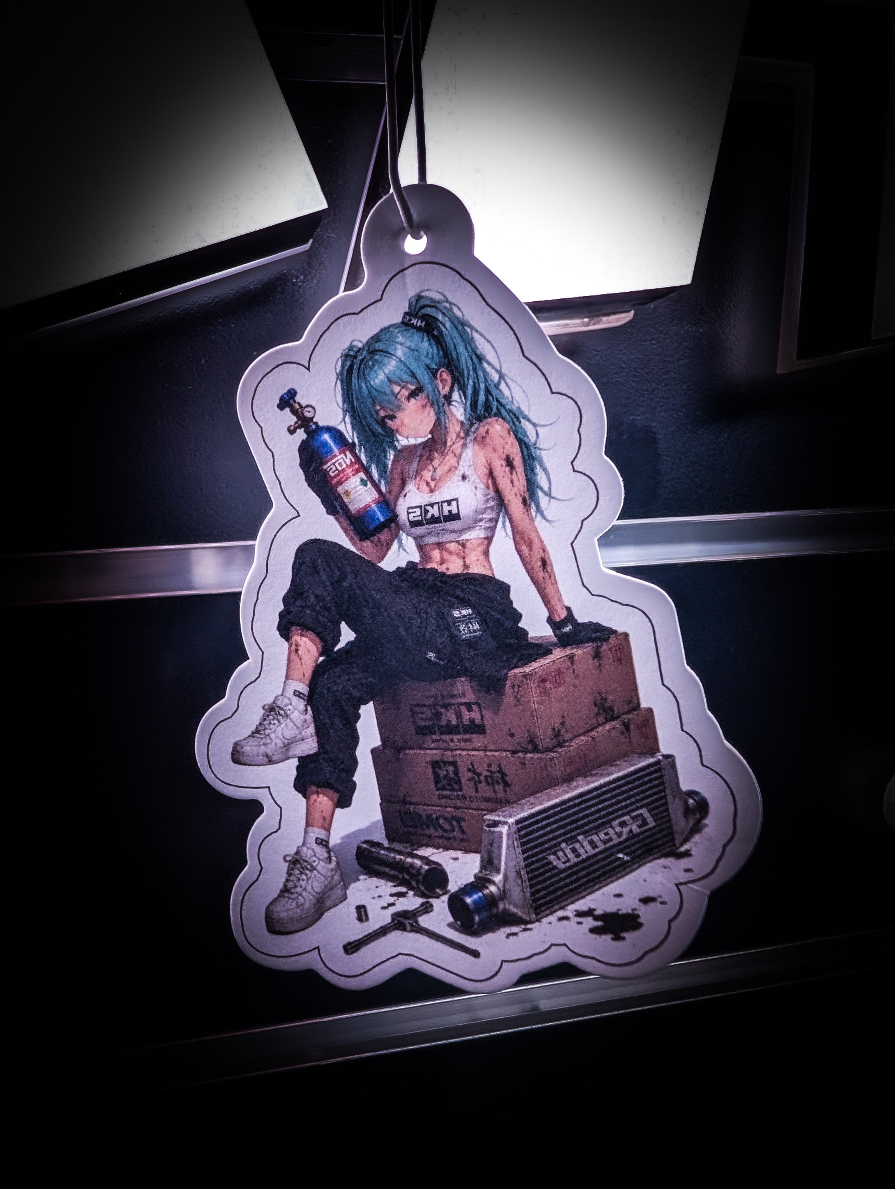 Mitch's Garage TUNER Girl Blue Hair Ocean Breeze 🌬️ Scented Premium Air Freshener
