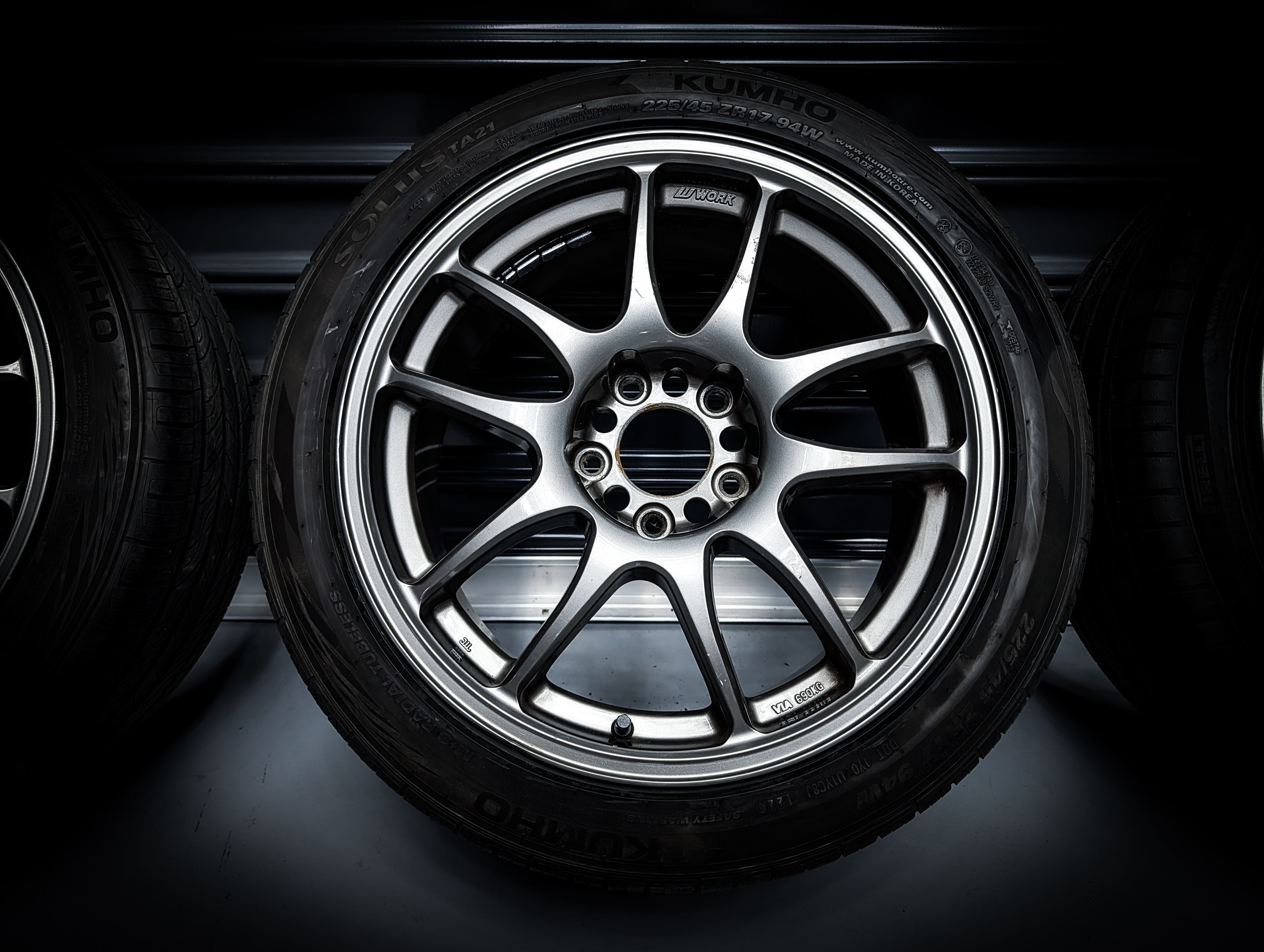 17" and 18" WORK CR Kiwami Gunmetal Wheels Set of 4