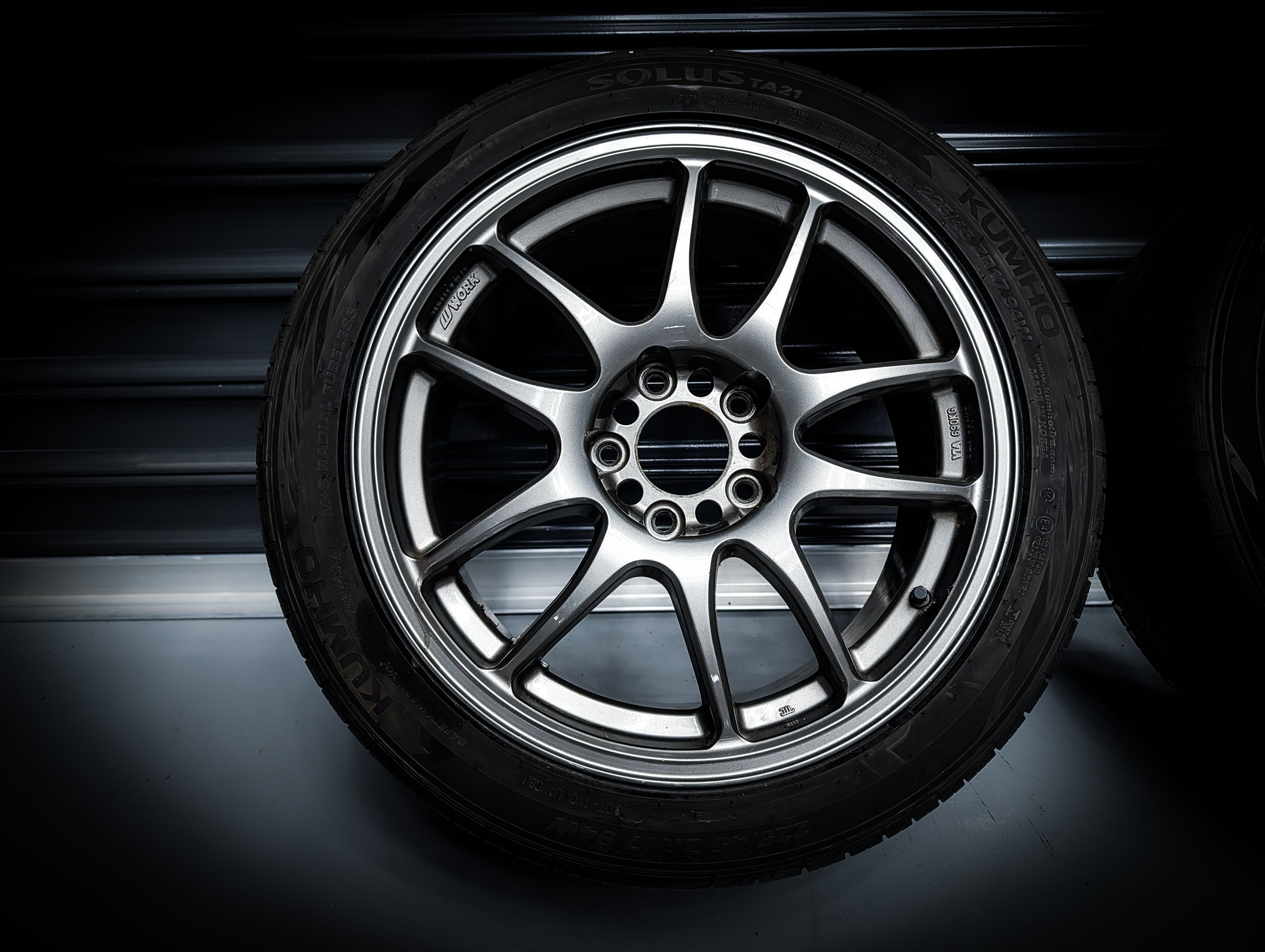 17" and 18" WORK CR Kiwami Gunmetal Wheels Set of 4