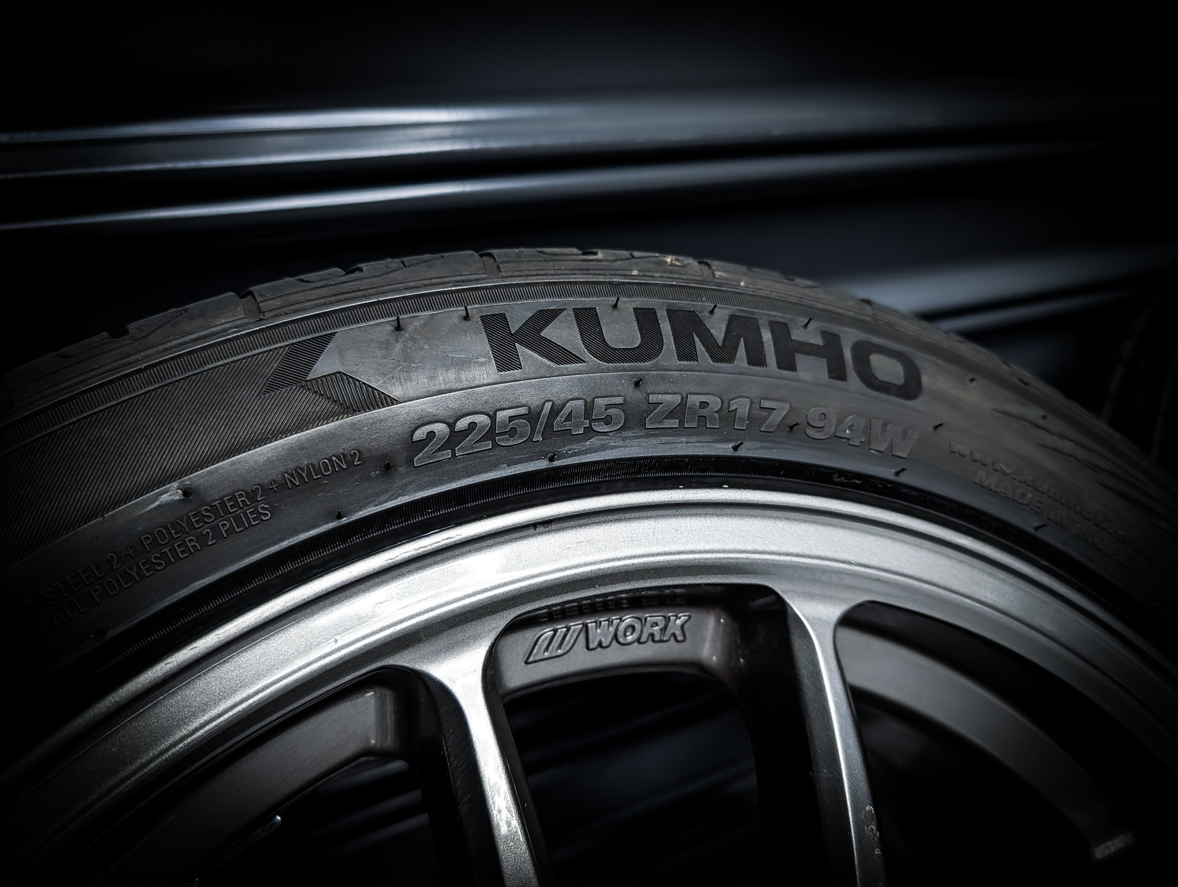 17" and 18" WORK CR Kiwami Gunmetal Wheels Set of 4