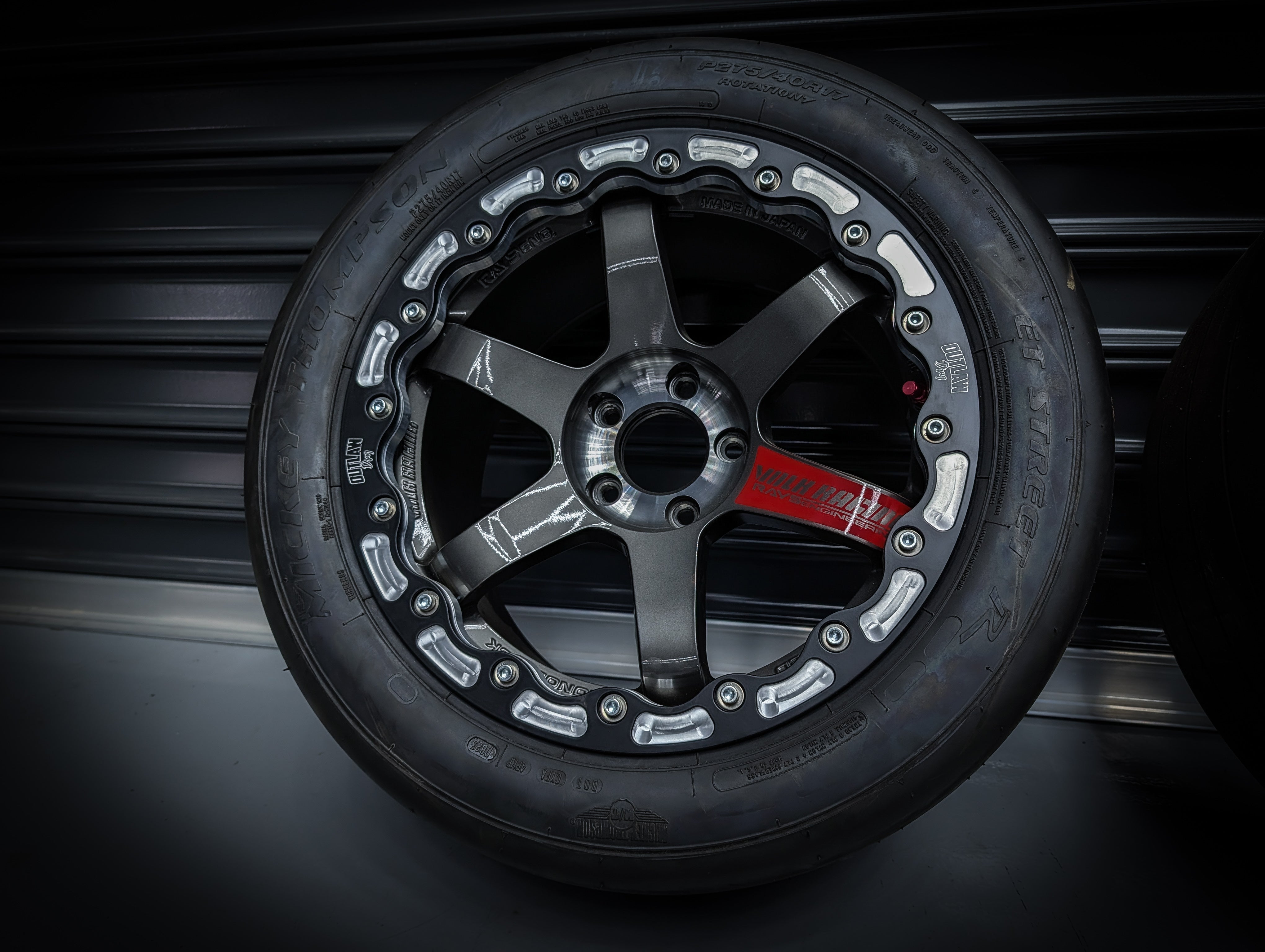 17" RAYS Gunmetal TE37-SL Custom OUTLAW DRAG BEADLOCK Wheels x 4