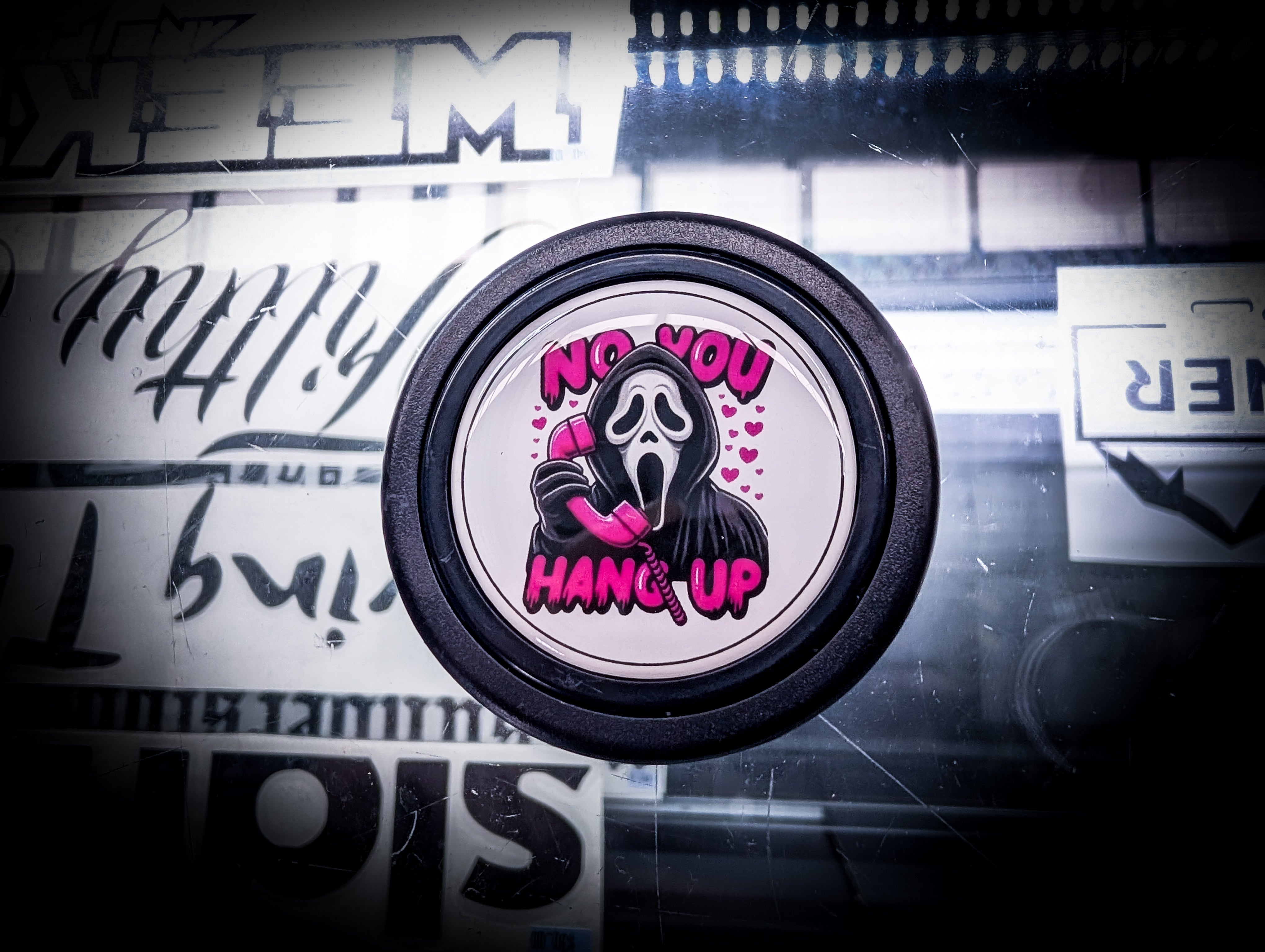 Ghost Face "No you hang up" Steering Wheel Horn Button