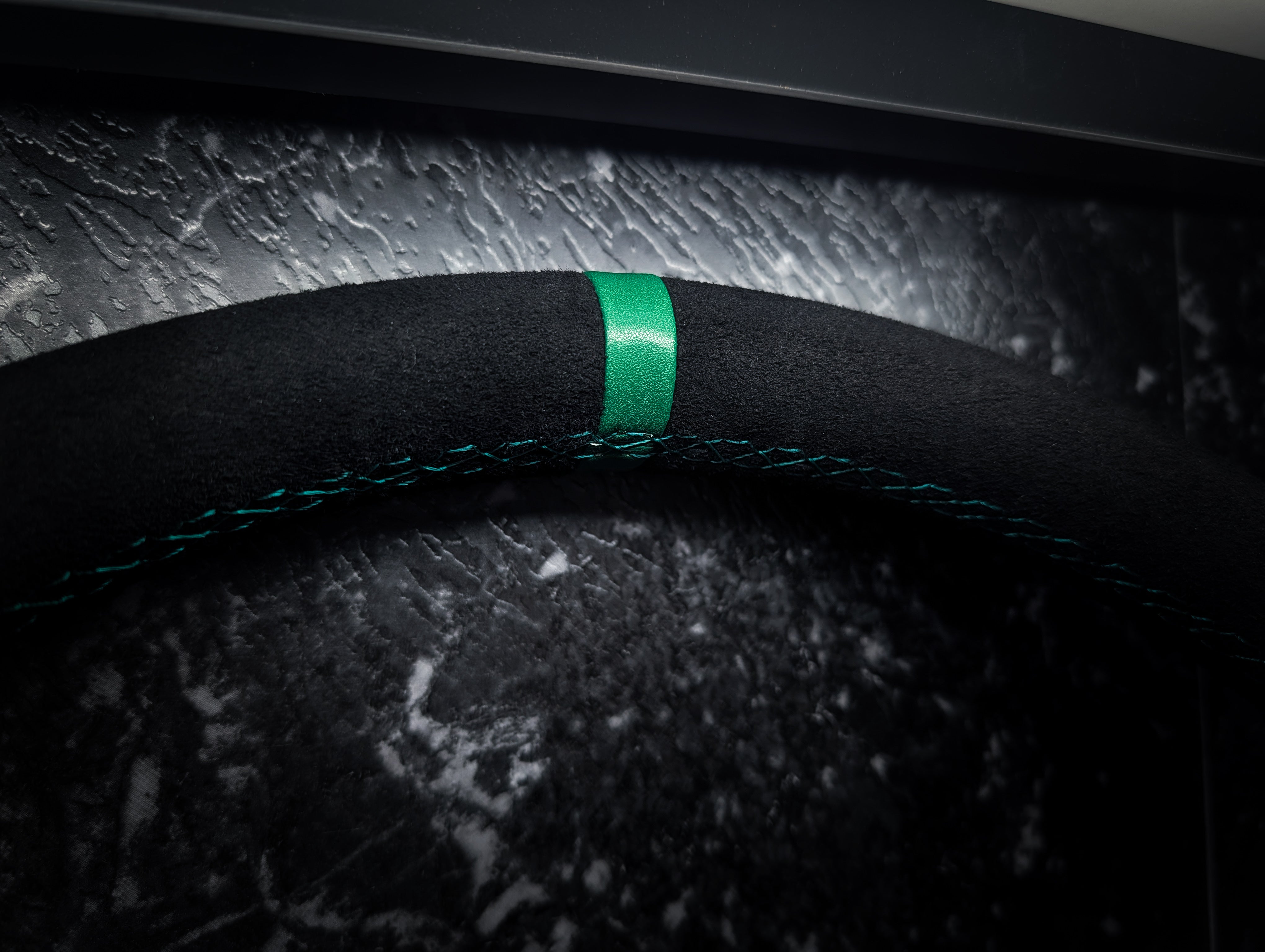 Green Stitch • Deep Dished Alcantara Steering Wheel