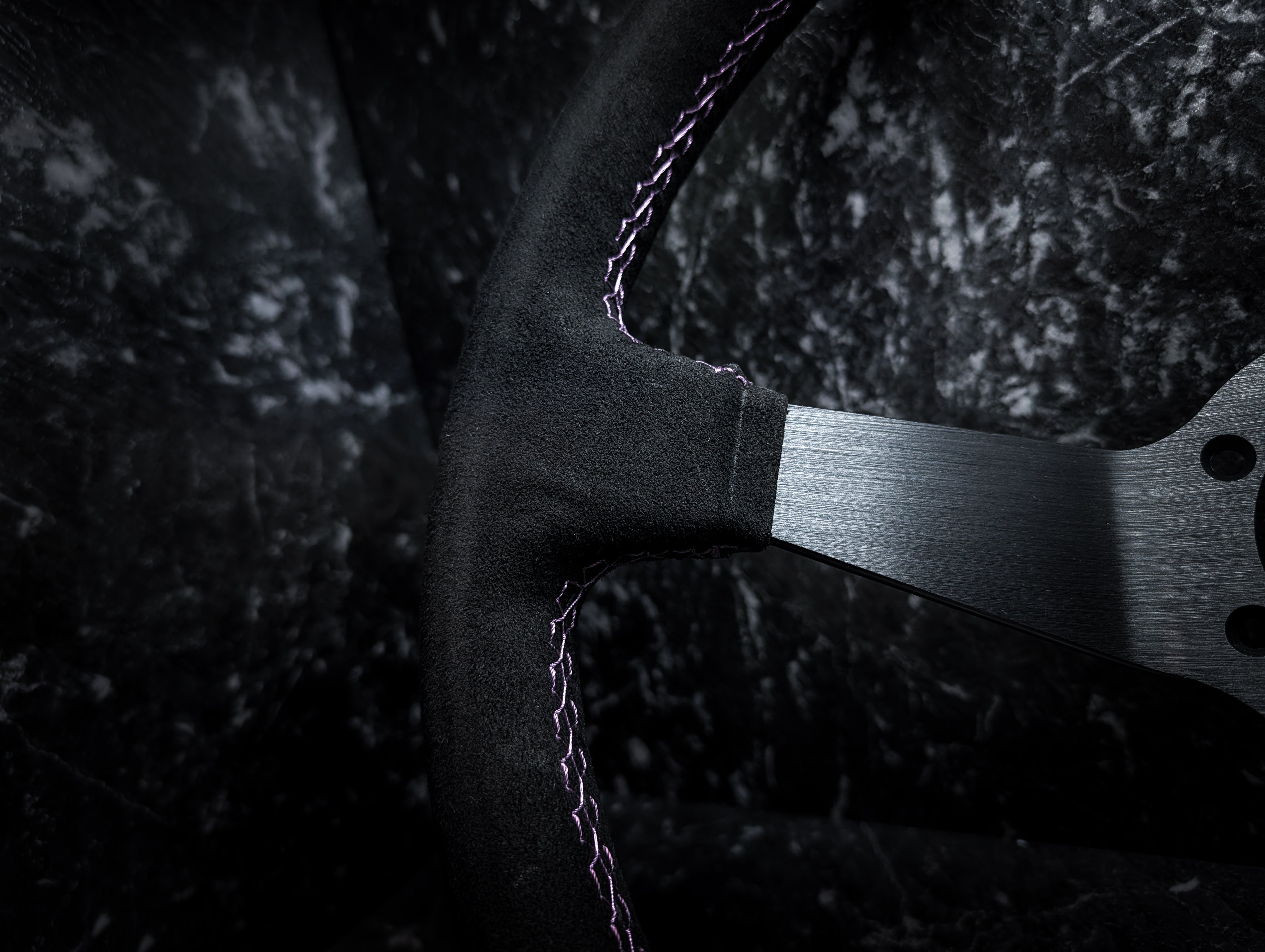 Deep Purple Stitch • Deep Dished Alcantara Steering Wheel