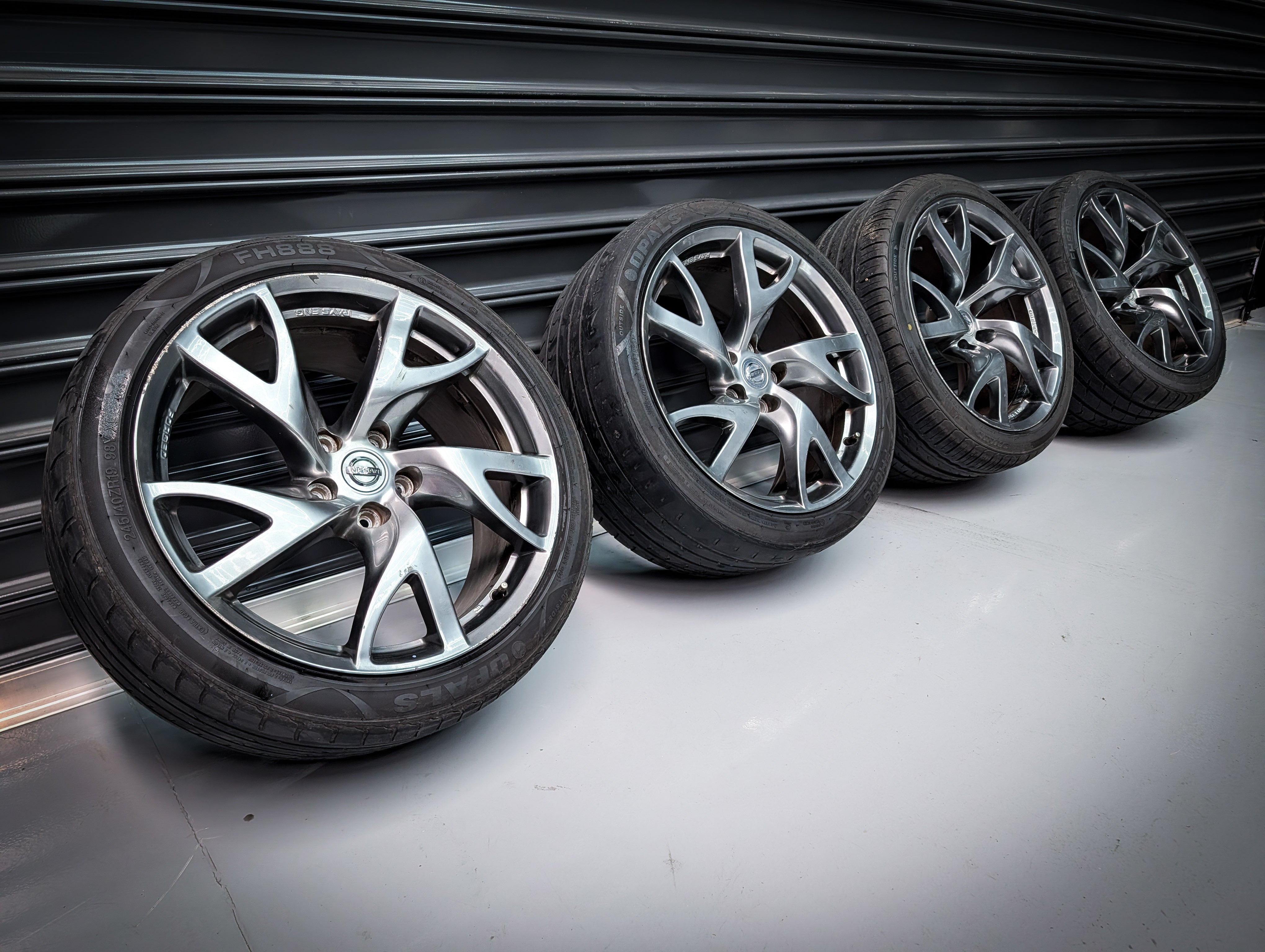 19" NISSAN 370Z Rays Forged Staggered Wheels x 4