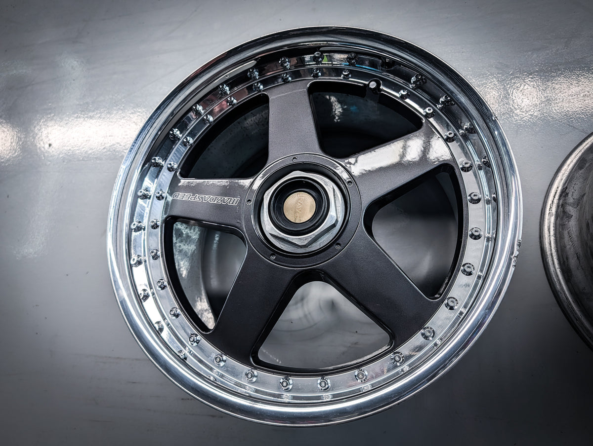 17" MAZDASPEED Rays MS-01 2 Piece Staggared Wheels x 4