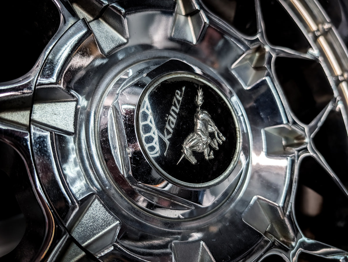 16" WEDS Unicorn Chrome Mesh 3 Piece Staggared Wheels x 4
