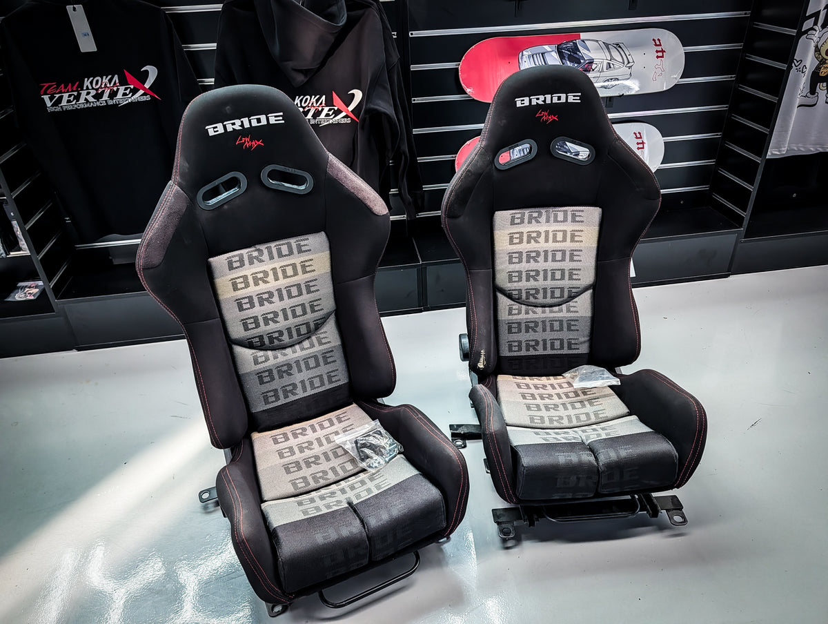 BRIDE Low Max CARBON Backed Recliner Bucket Seats + EVO 8 Seat Rails