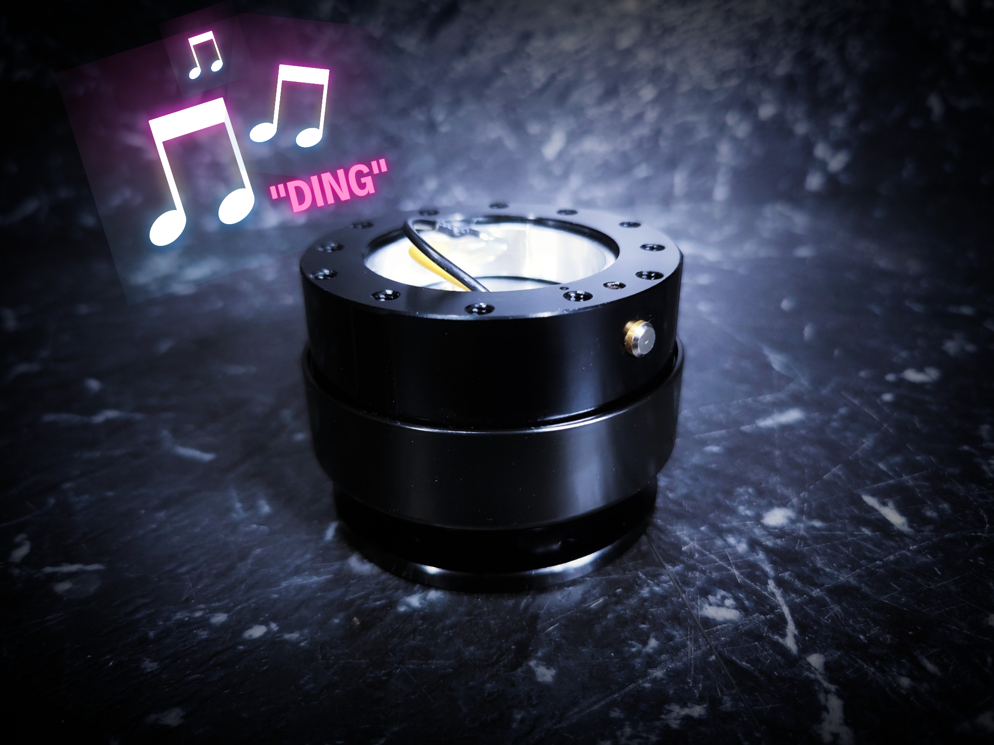 "DING" Sound Billet BLACK Steering Wheel Quick Release Kit