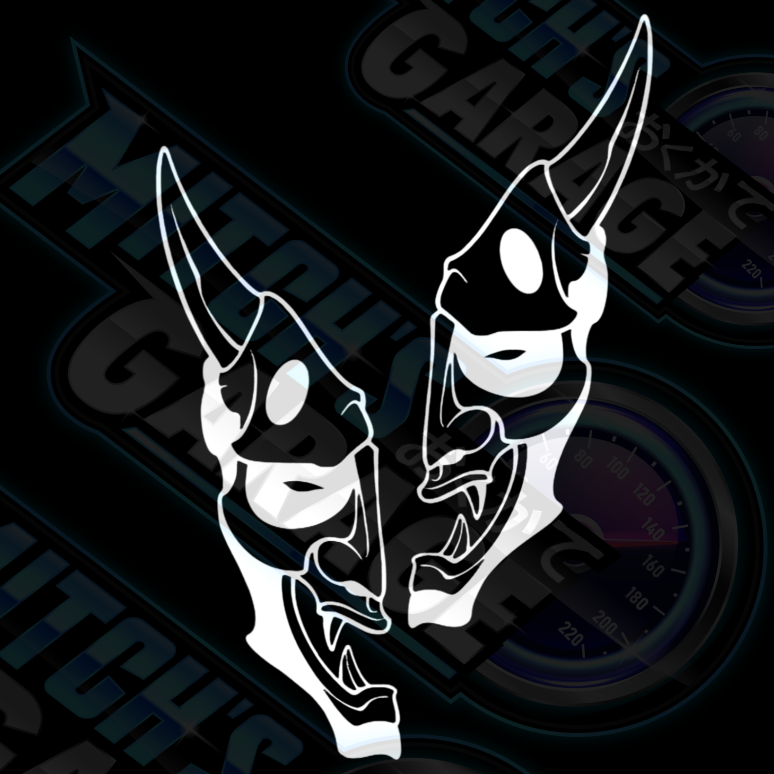 ONI Split Demon Mask Vinyl Decal