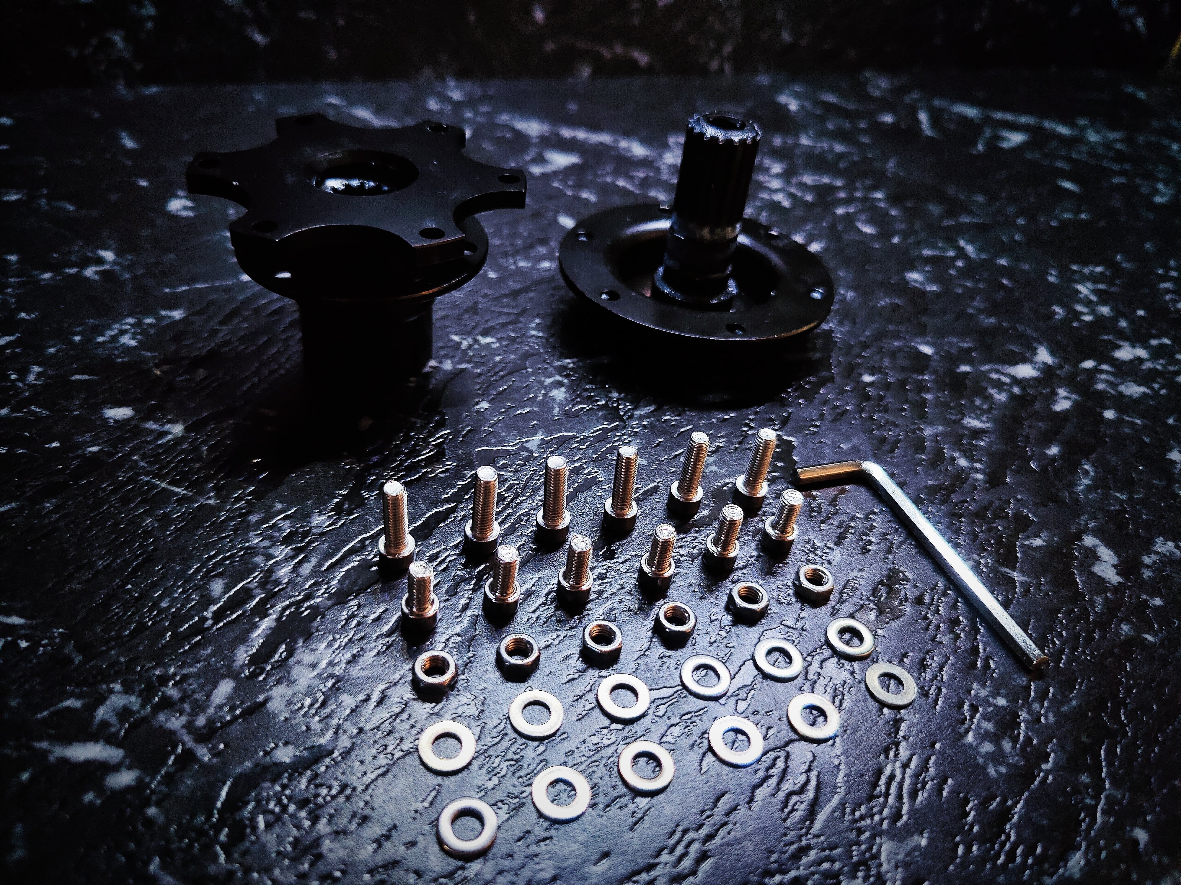 BLACK Spline Steering Wheel Quick Release Kit