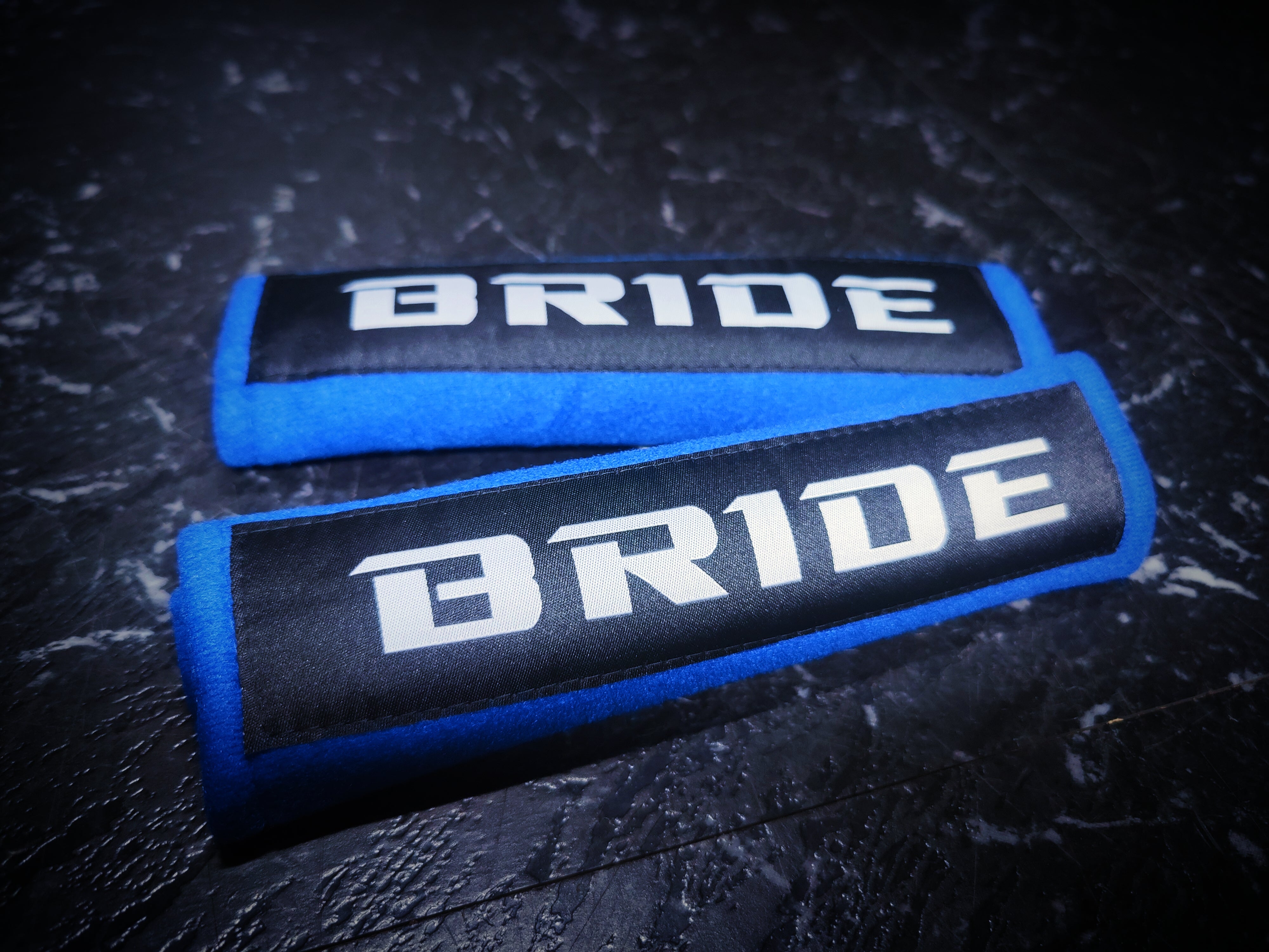 BRIDE Blue Seat Belt Covers