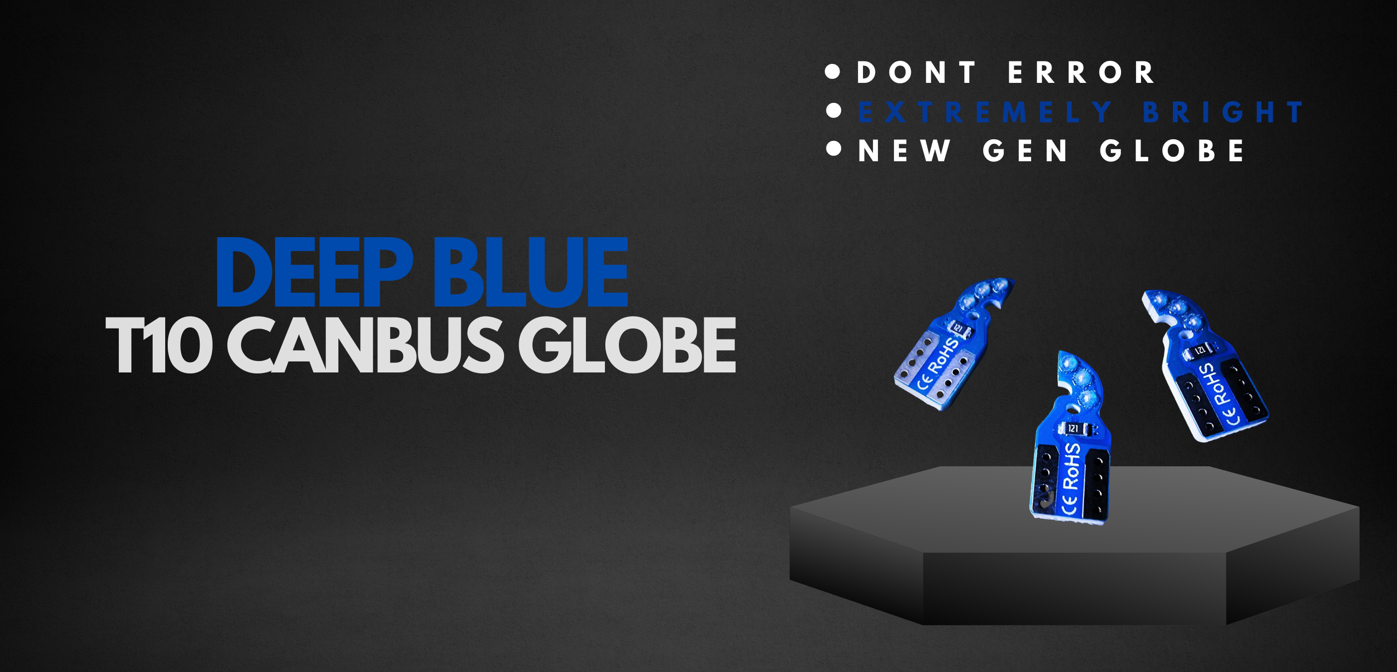 x1 Deep Blue T10 Led Car Globe