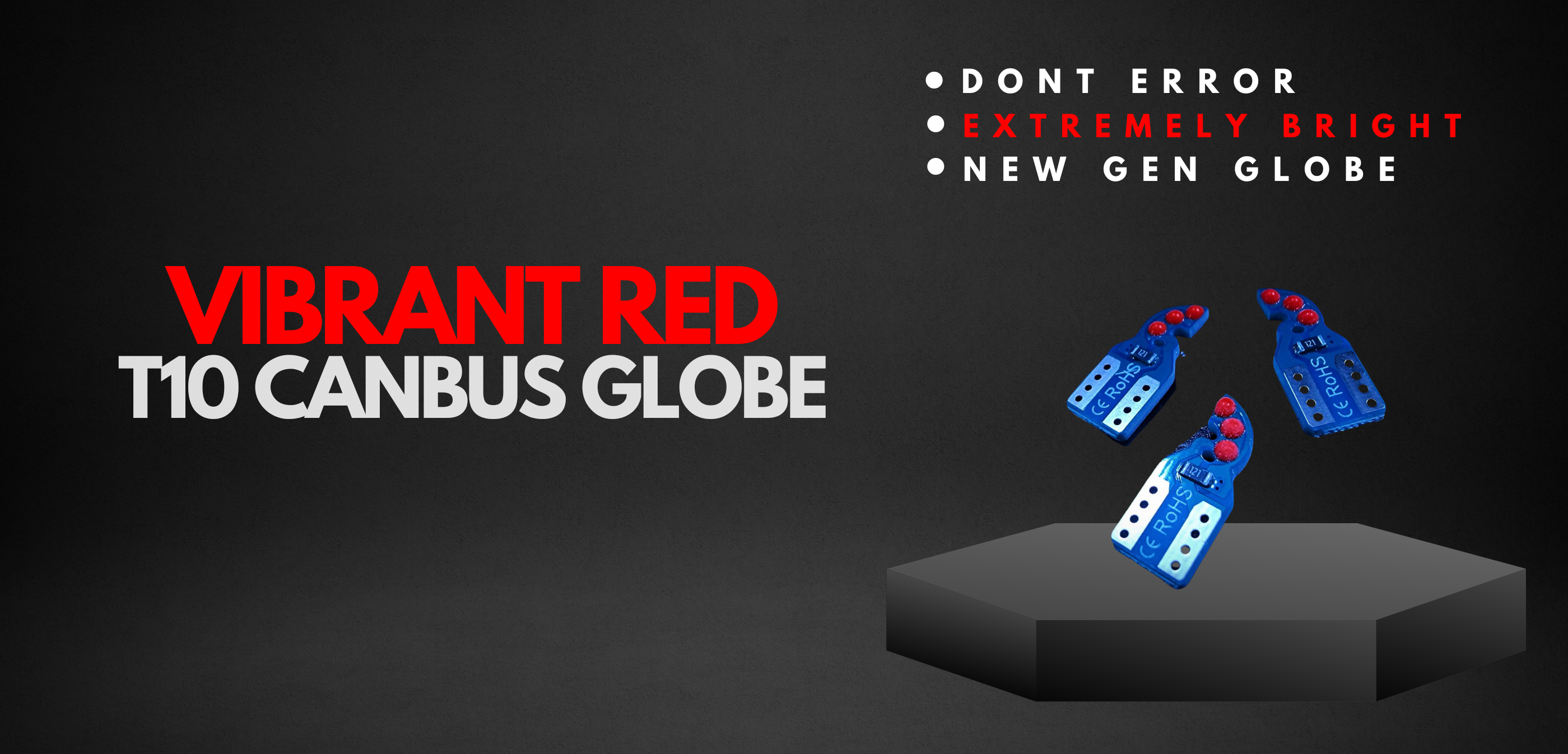 x1 Vibrant Red T10 Led Car Globe