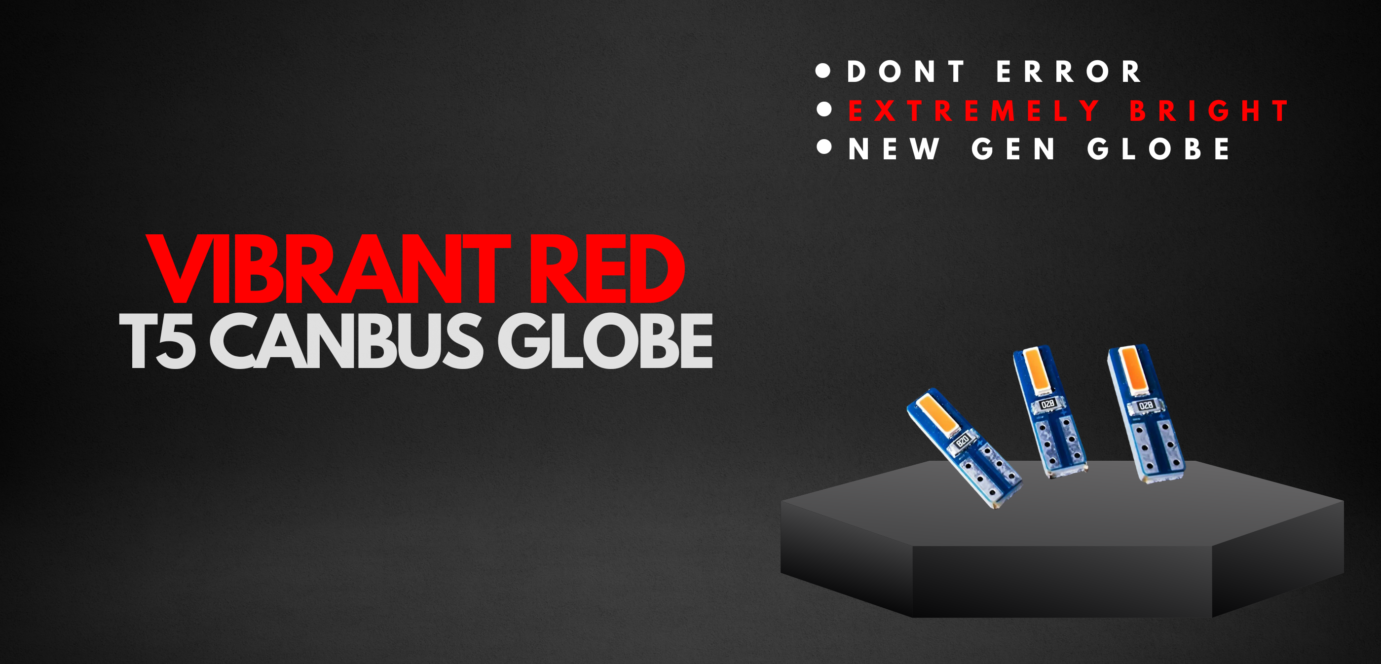 x1 Vibrant Red T5 Led Car Globe