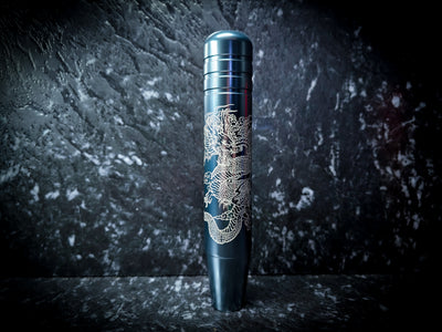 Traditional Dragon Etch Sleek Tall Manual Gear Knobs