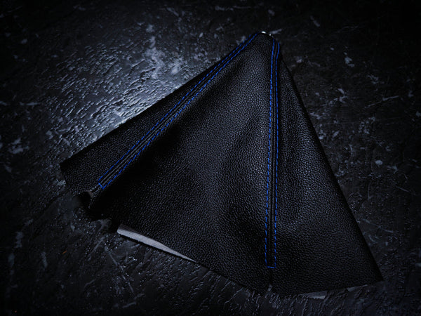 Black Leather & Blue Stitch Manual Gear Boot