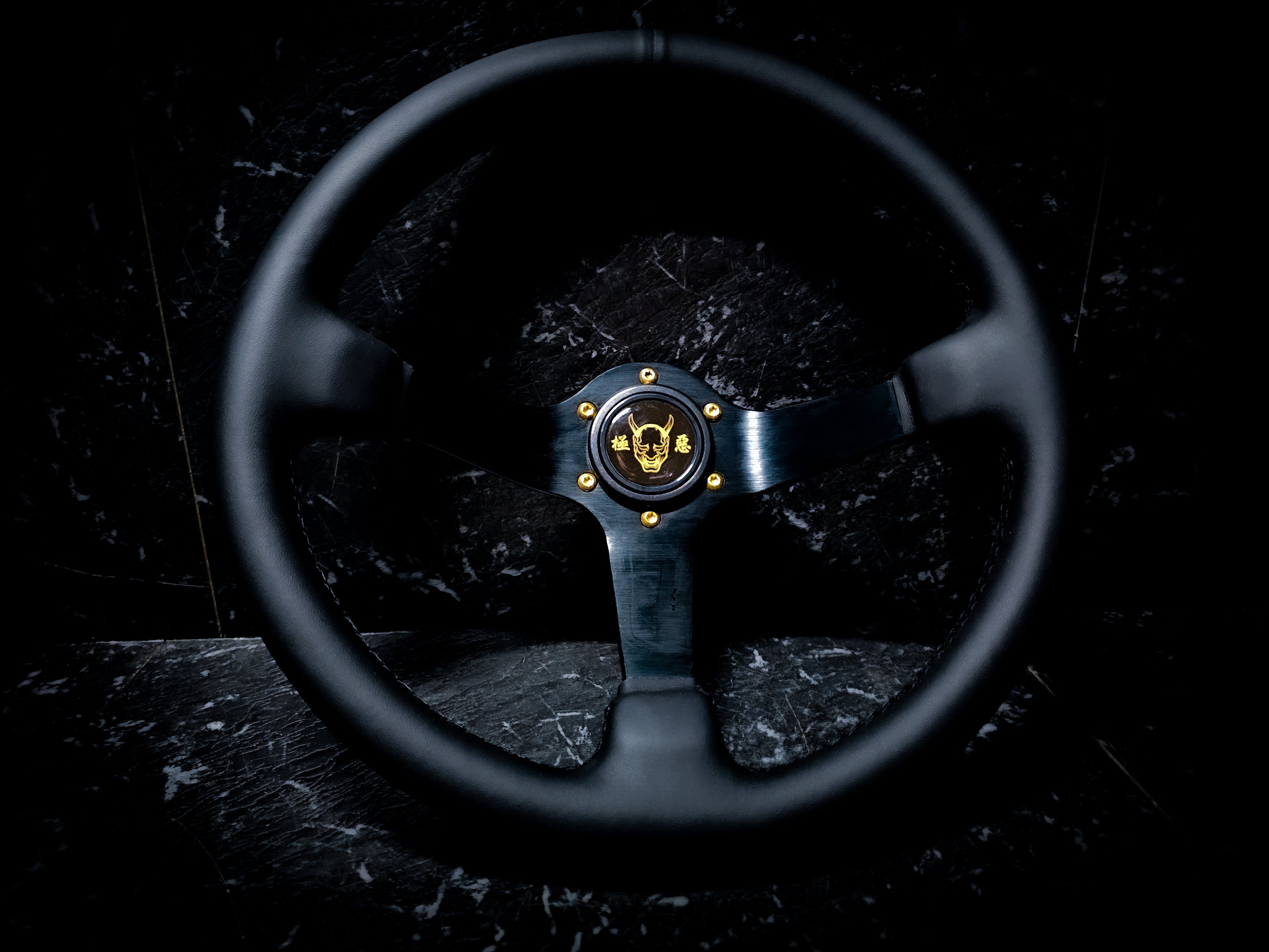 Hannya Oni Demon Mask Steering Wheel Horn Button