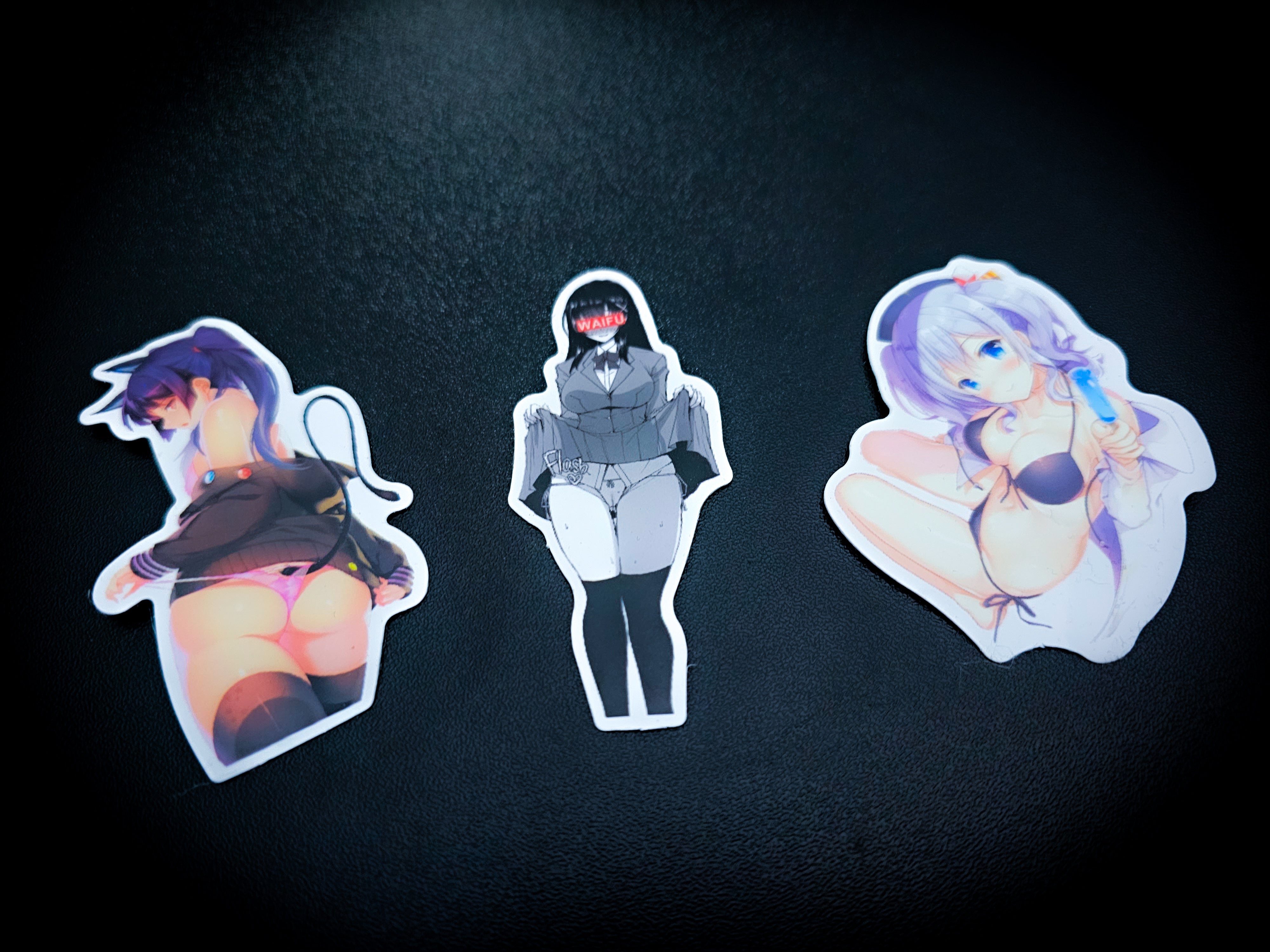 Colourful Anime Waifu Cluster Decal 3 Pack