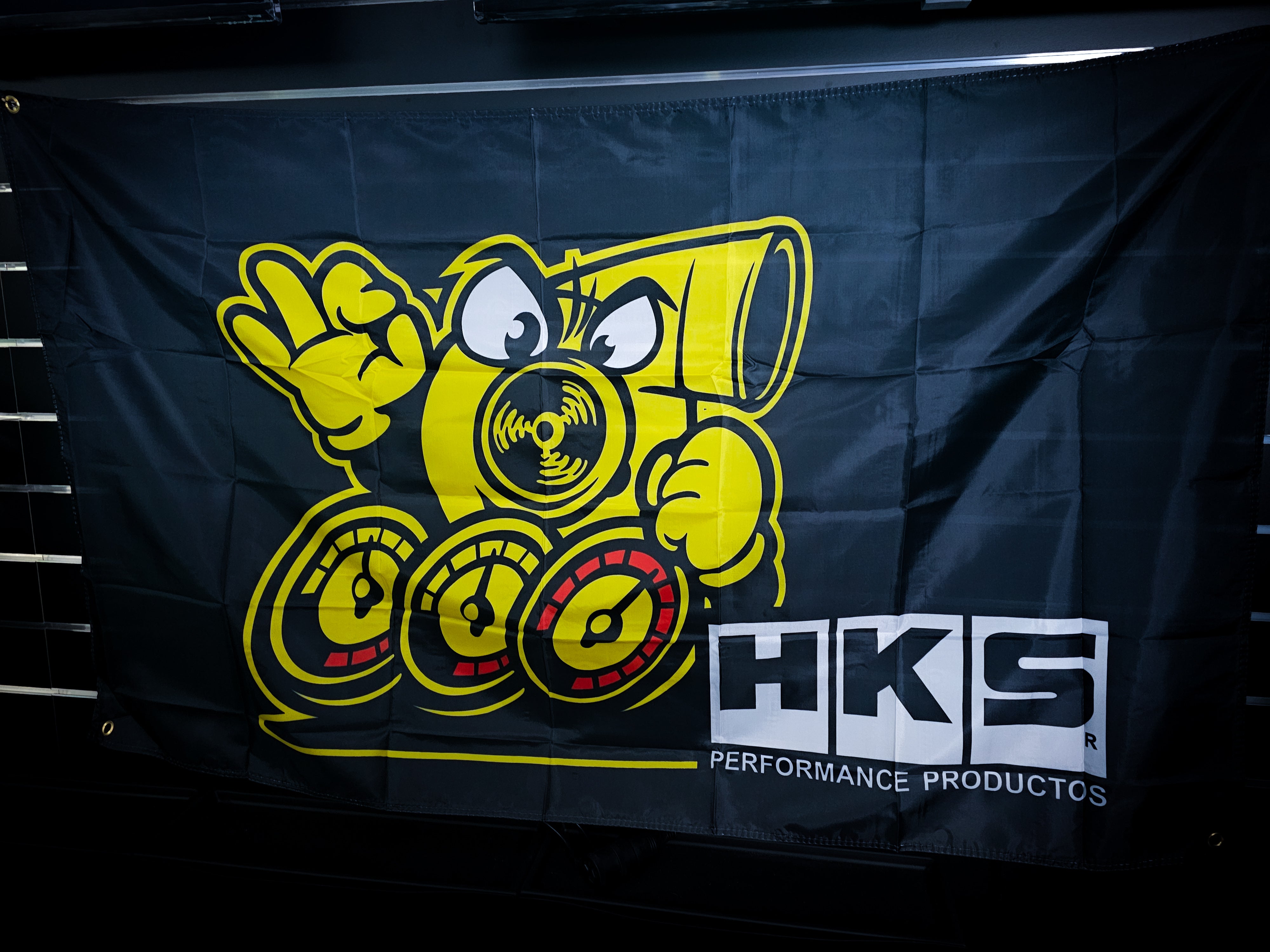 HKS Turbo Gauges Workshop Banner Flag