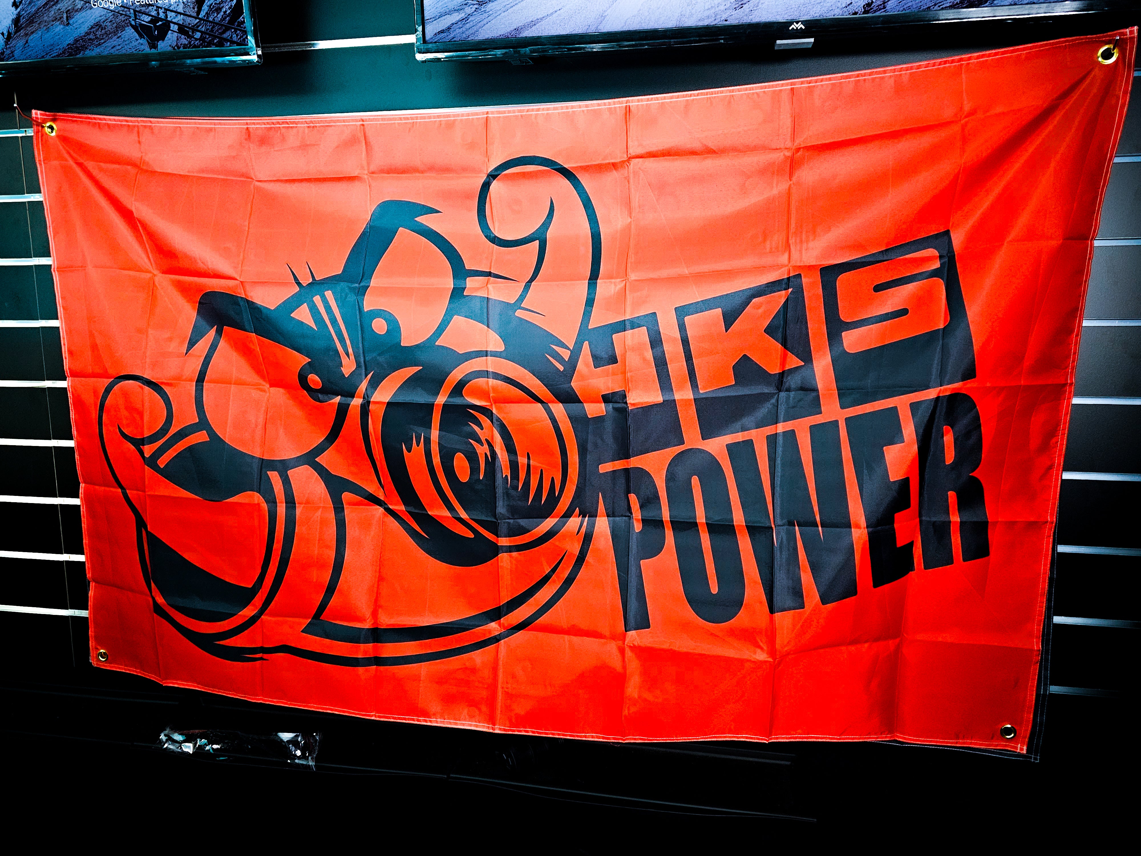 HKS Power Turbo Flex Red And Black Workshop Banner Flag
