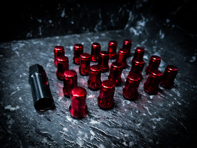 Mirror Red Tuner Wheel Nuts