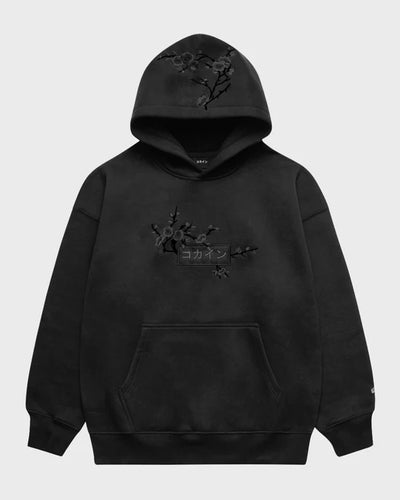 KOKAINE ~ "Black Blossom" Embroidered Hoodie // BLACK